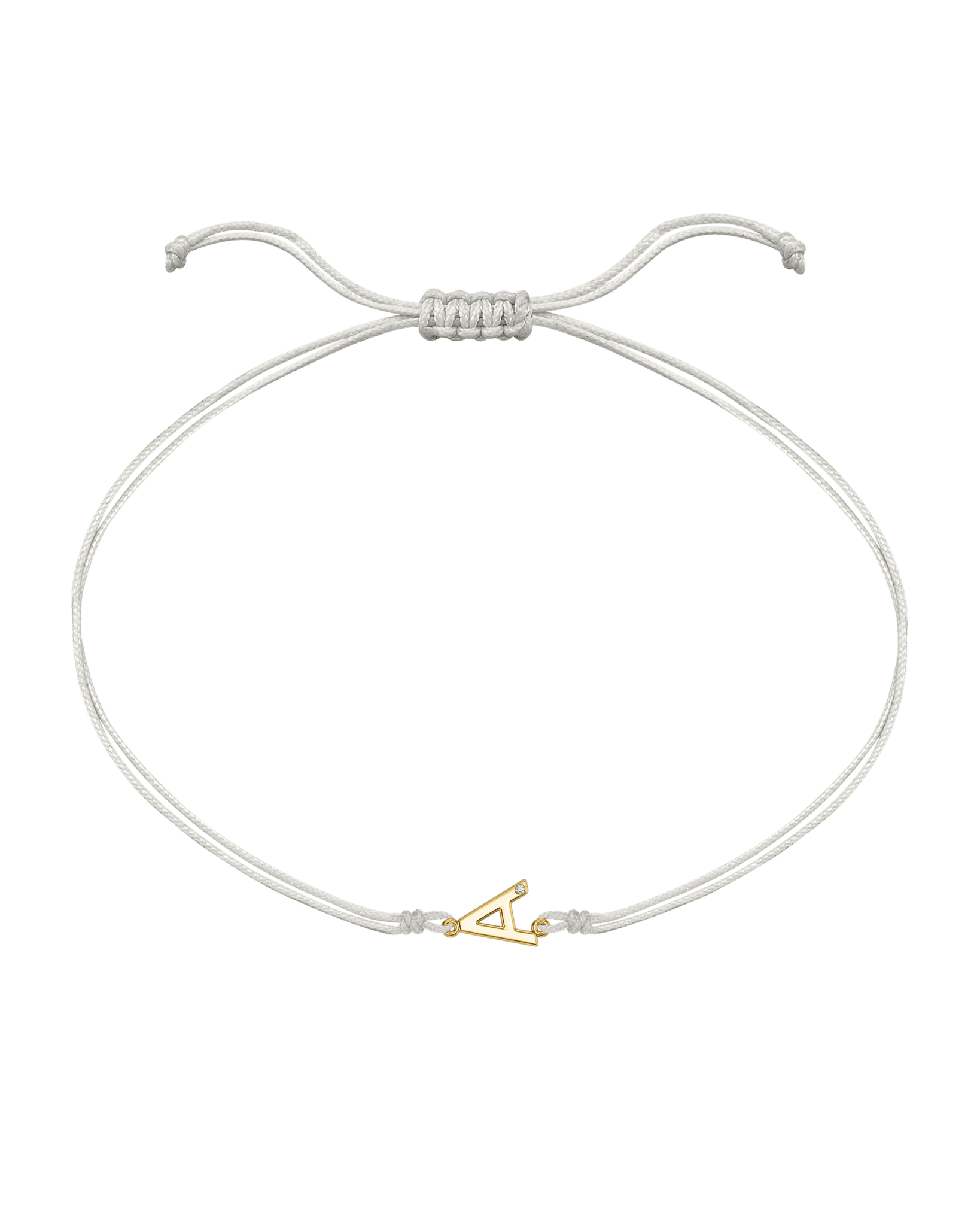 Le String of Love Initiale - Or Jaune 14 carats Bracelets 14K Solid Gold Perle 