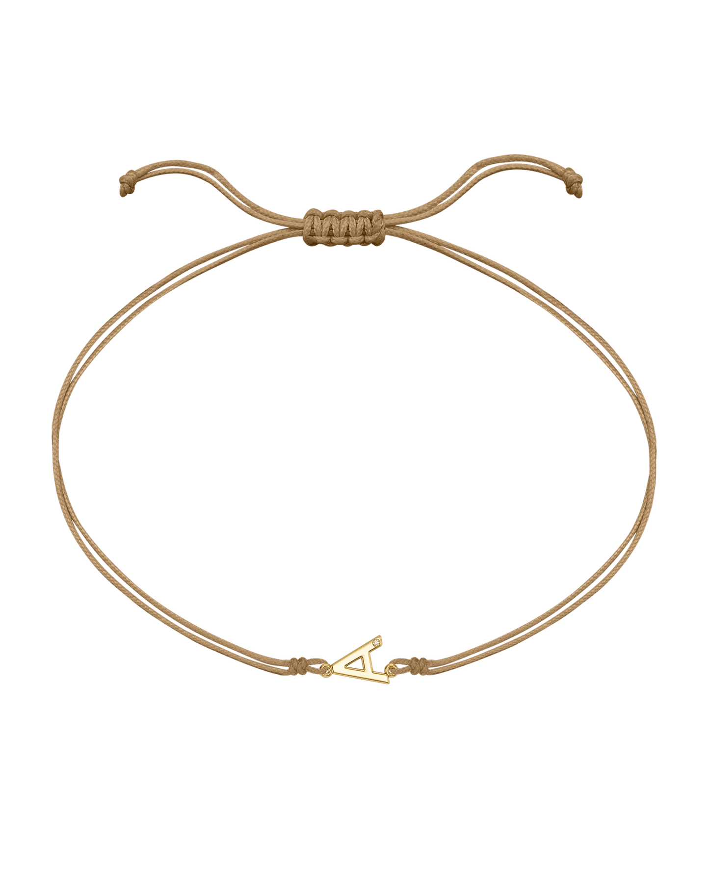 Le String of Love Initiale - Or Jaune 14 carats Bracelets 14K Solid Gold Camel 