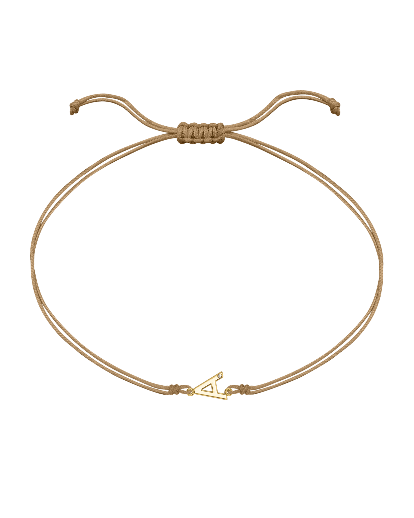 Le String of Love Initiale - Or Jaune 14 carats Bracelets 14K Solid Gold Camel 