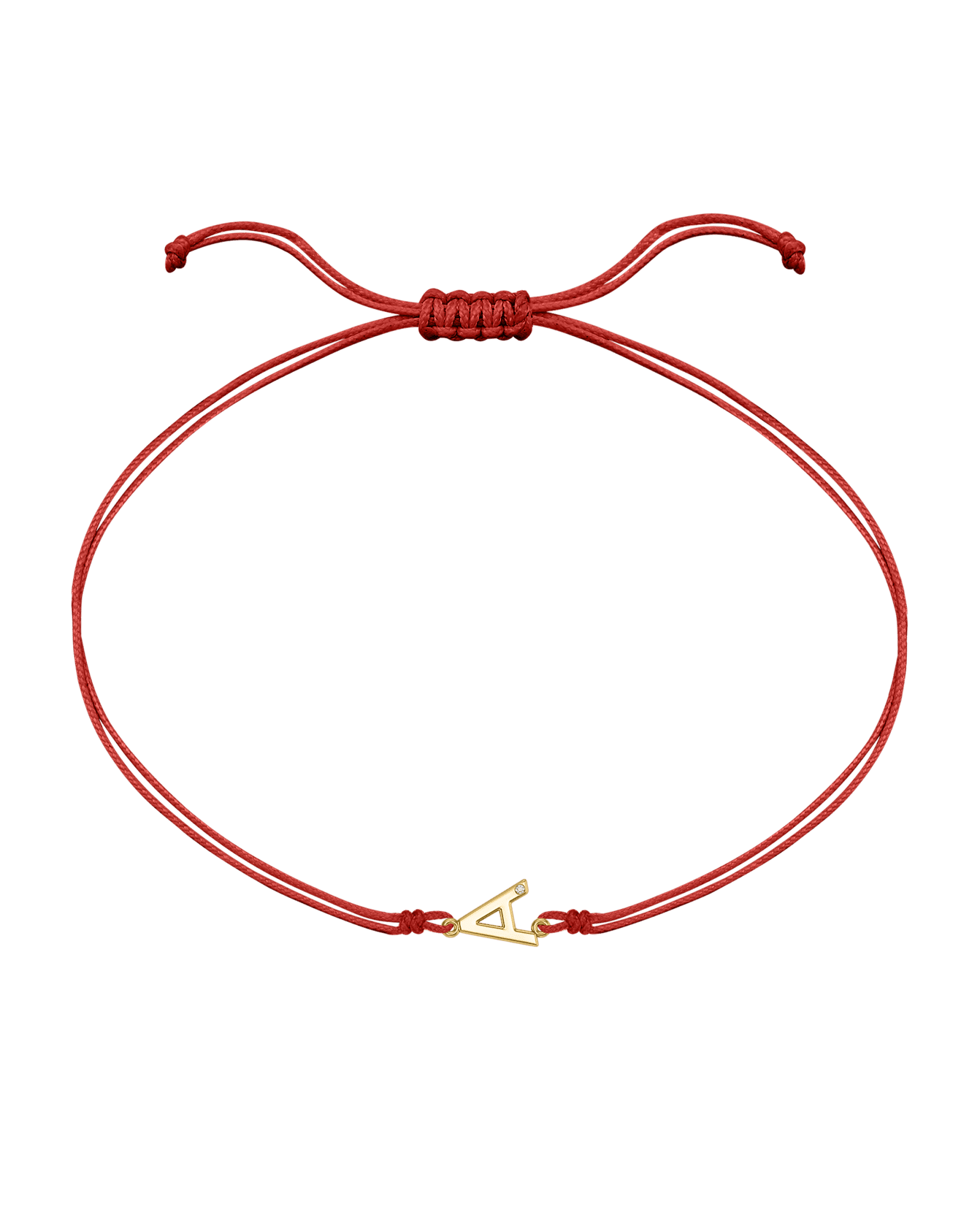 Le String of Love Initiale - Or Jaune 14 carats Bracelets 14K Solid Gold Rouge 