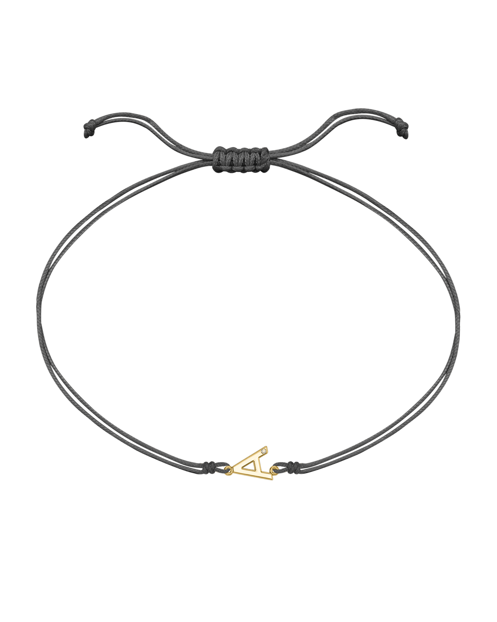 Le String of Love Initiale - Or Jaune 14 carats Bracelets 14K Solid Gold Gris 