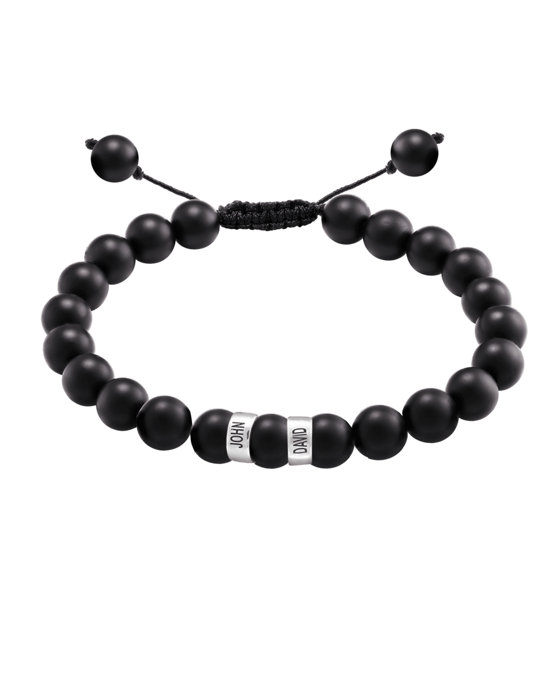 Bracelet Onyx Naturel Personnalisable - Argent 925 Bracelets magal-dev 2 Lien(s) 