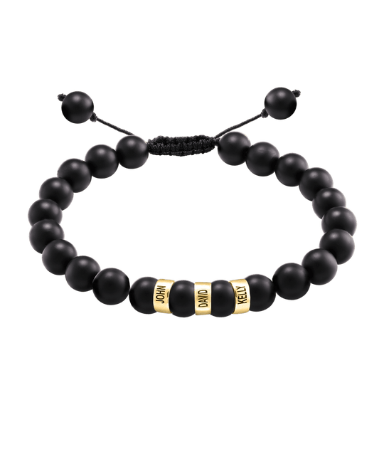 Bracelet Onyx Naturel Personnalisable - Or Jaune 14 carats Bracelets magal-dev 3 Lien(s) 