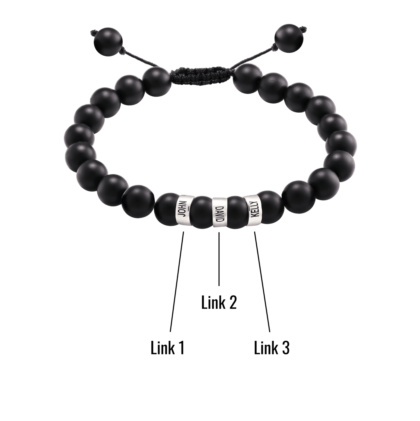 Bracelet Onyx Naturel Personnalisable - Argent 925 Bracelets magal-dev 