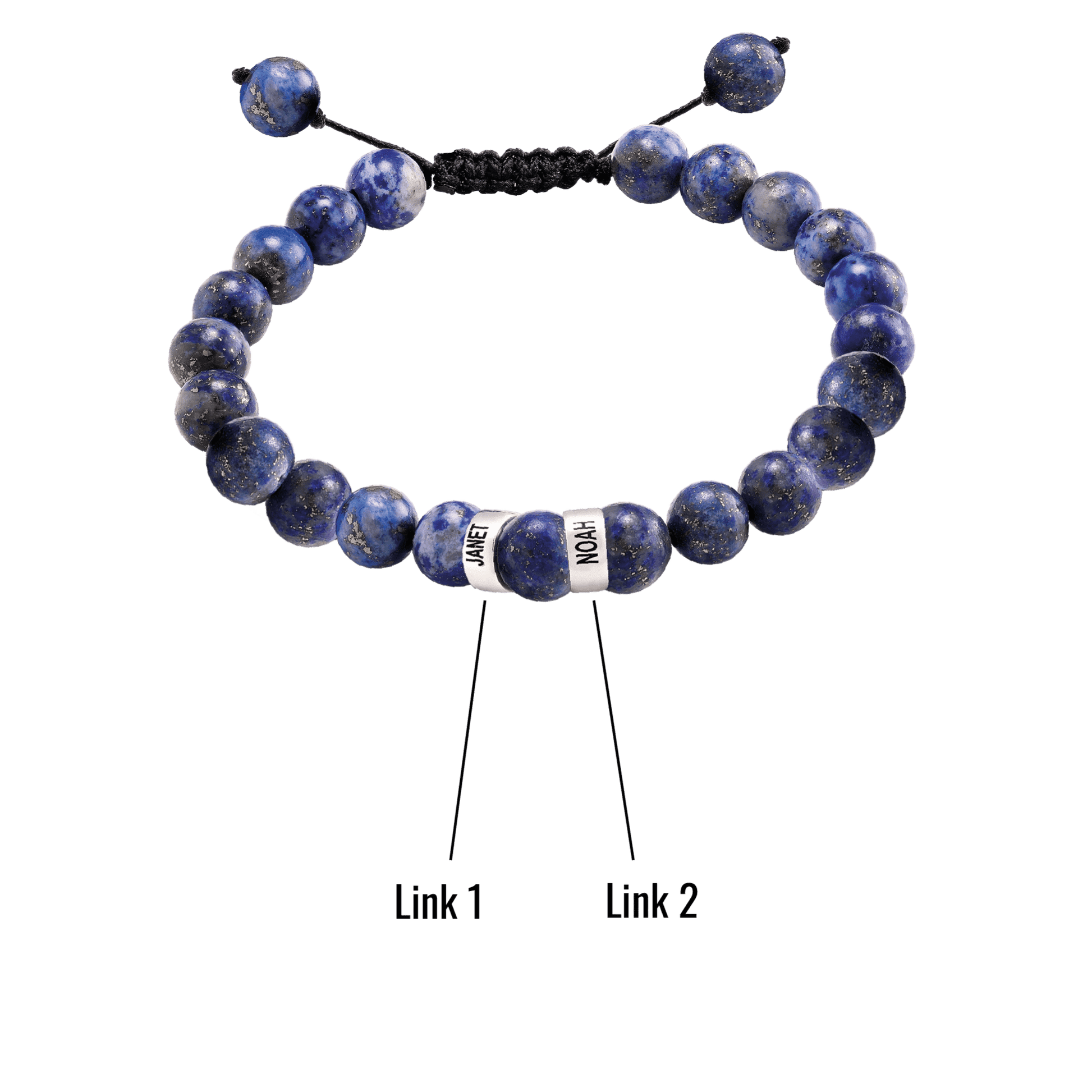 Bracelet de Perles de Lapis-Lazuli Bleu - Or Blanc 14 carats Bracelets magal-dev 