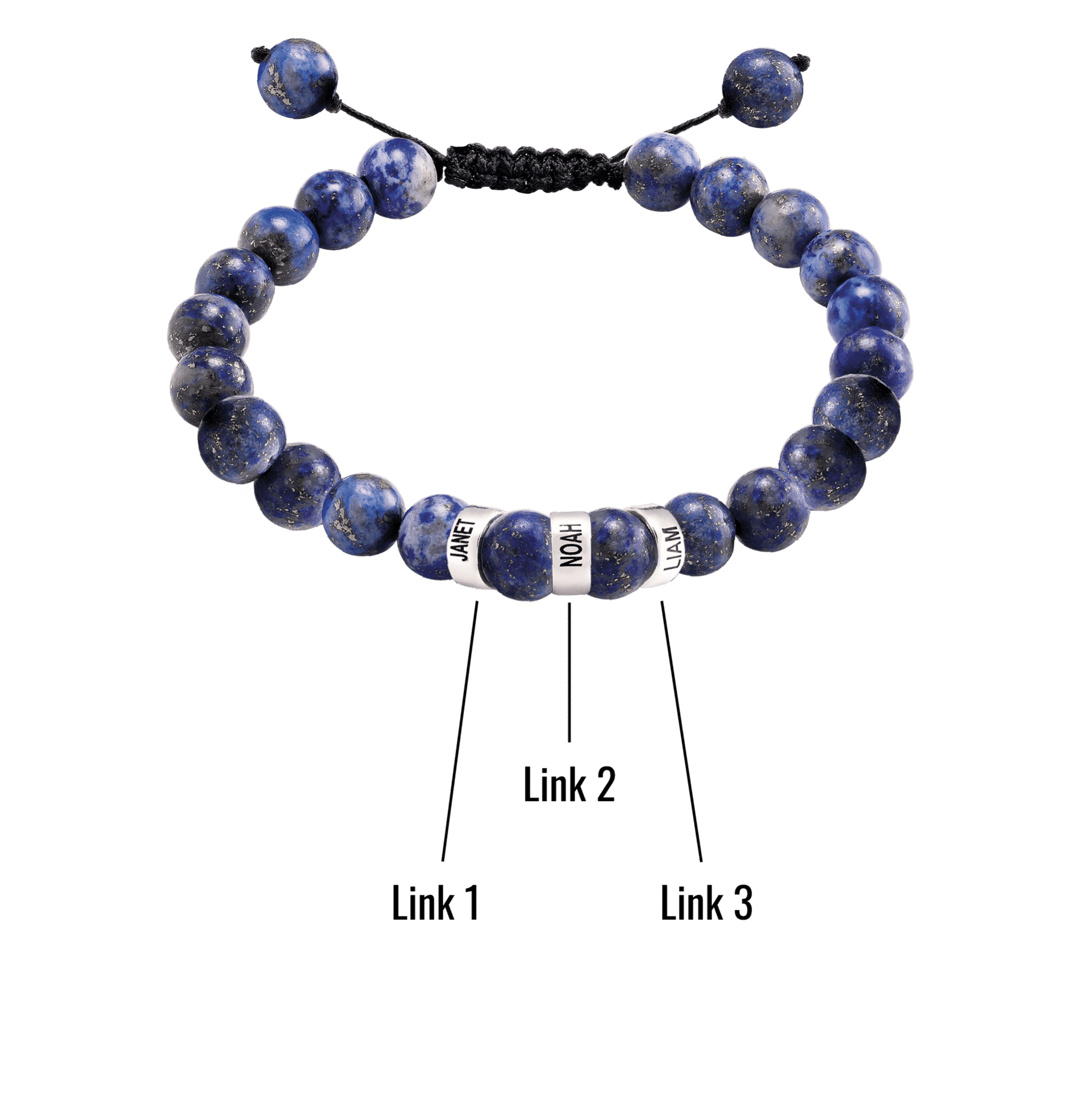 Bracelet de Perles de Lapis-Lazuli Bleu - Or Blanc 14 carats Bracelets magal-dev 