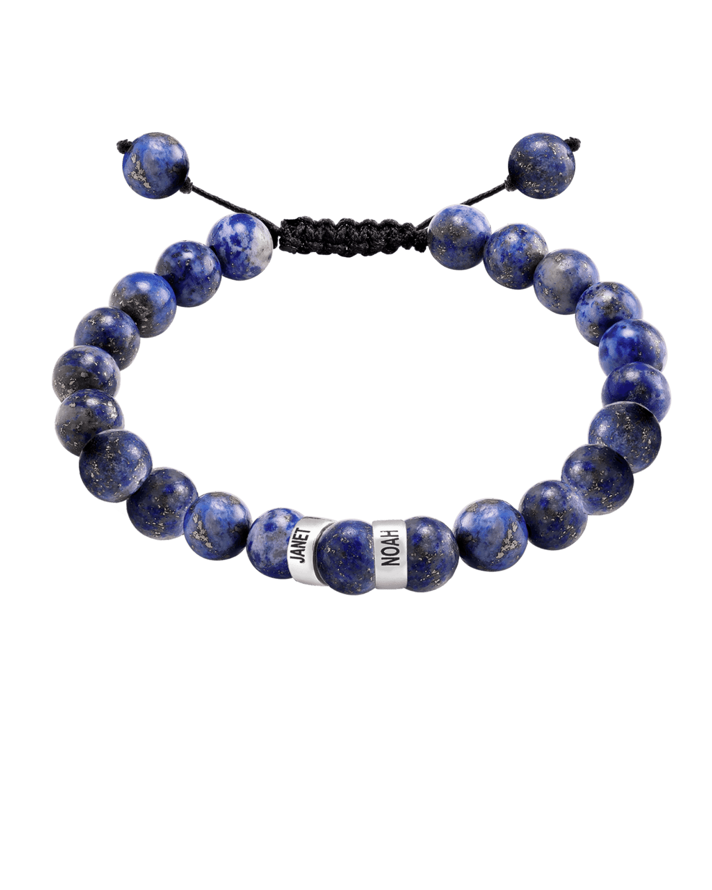 Bracelet de Perles de Lapis-Lazuli Bleu - Or Blanc 14 carats Bracelets magal-dev 2 Lien(s) 