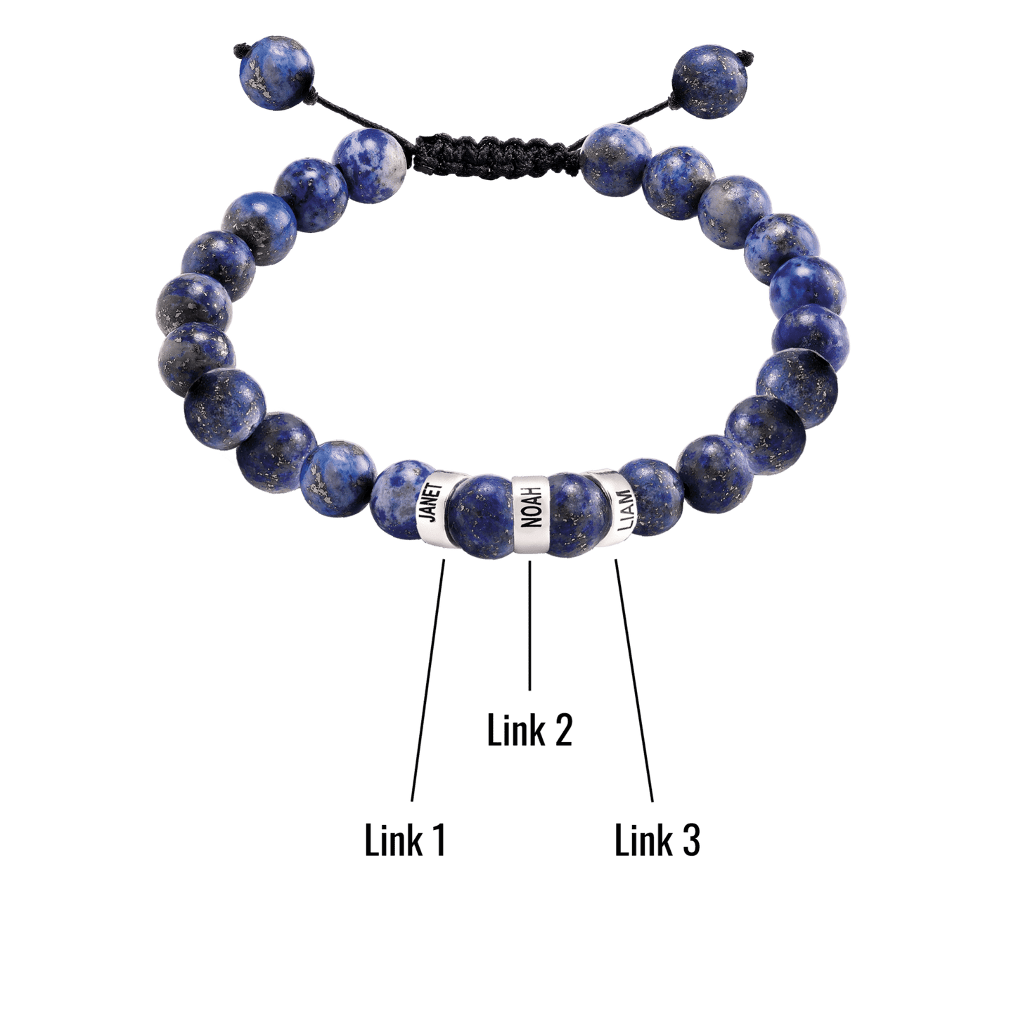 Bracelet de Perles de Lapis-Lazuli Bleu - Argent 925 Bracelets magal-dev 