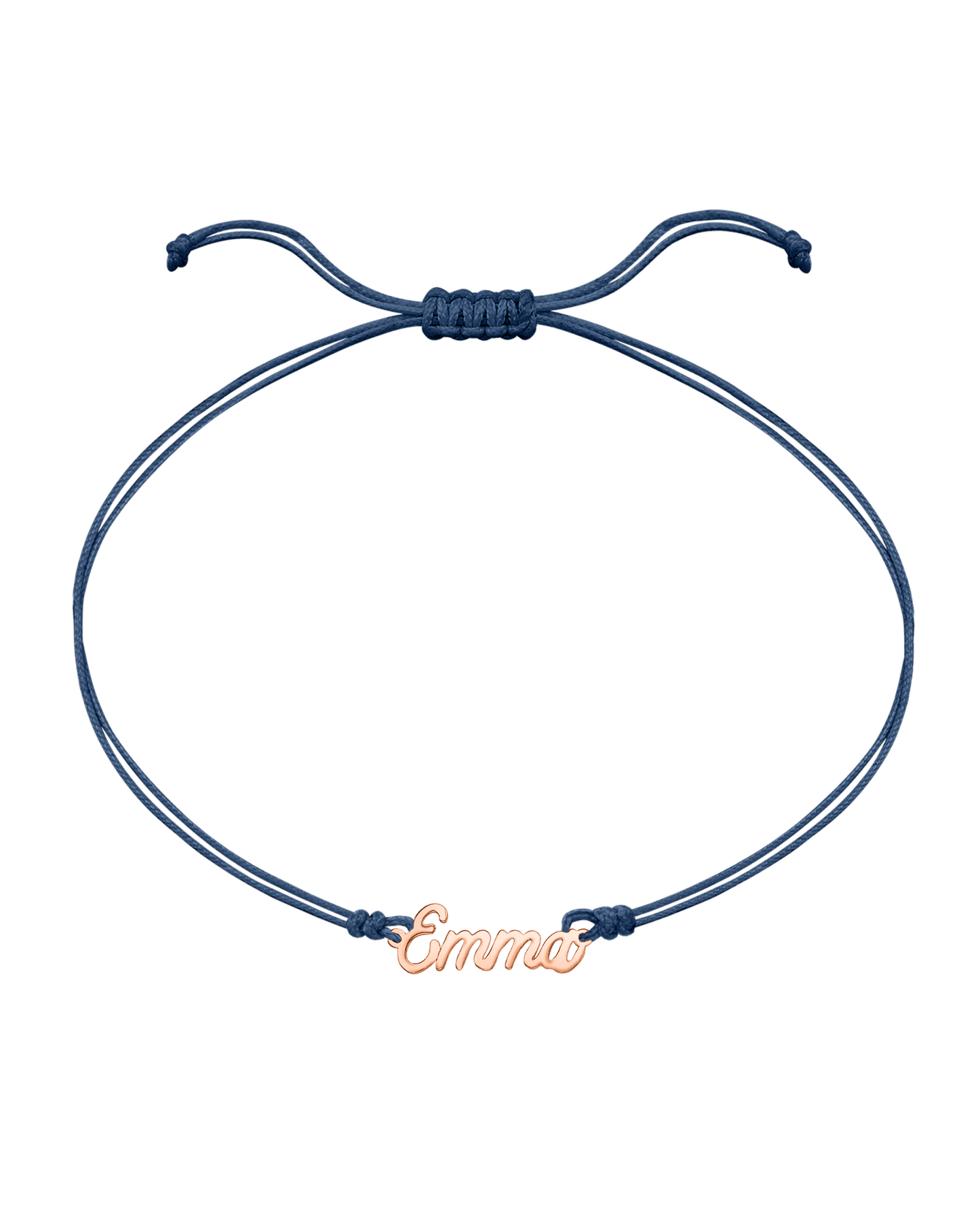 Le String of Love Prénom - Or Rose 14 carats Bracelets 14K Solid Gold Bleu Indigo 1 