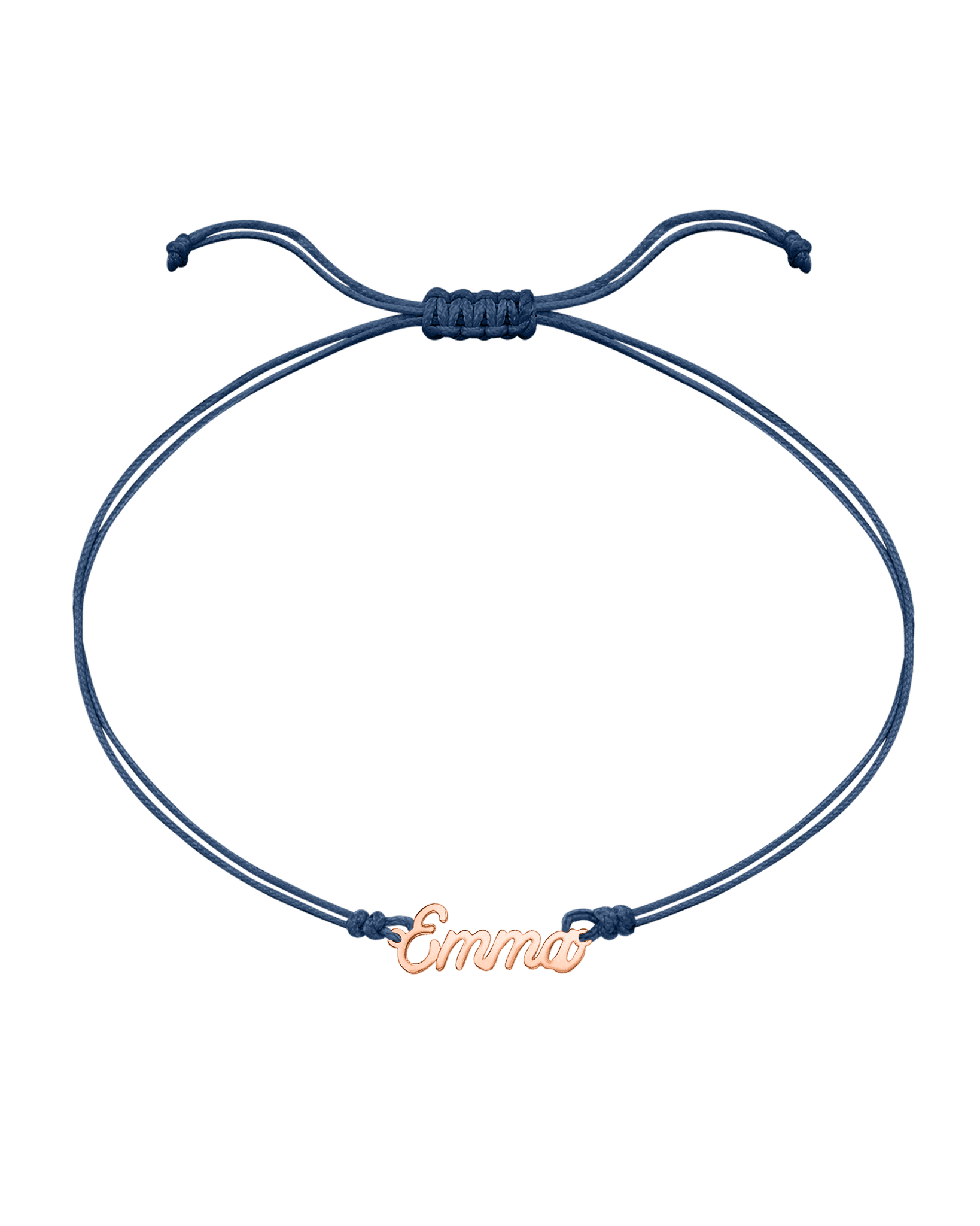 Le String of Love Prénom - Or Rose 14 carats Bracelets 14K Solid Gold Bleu Indigo 1 