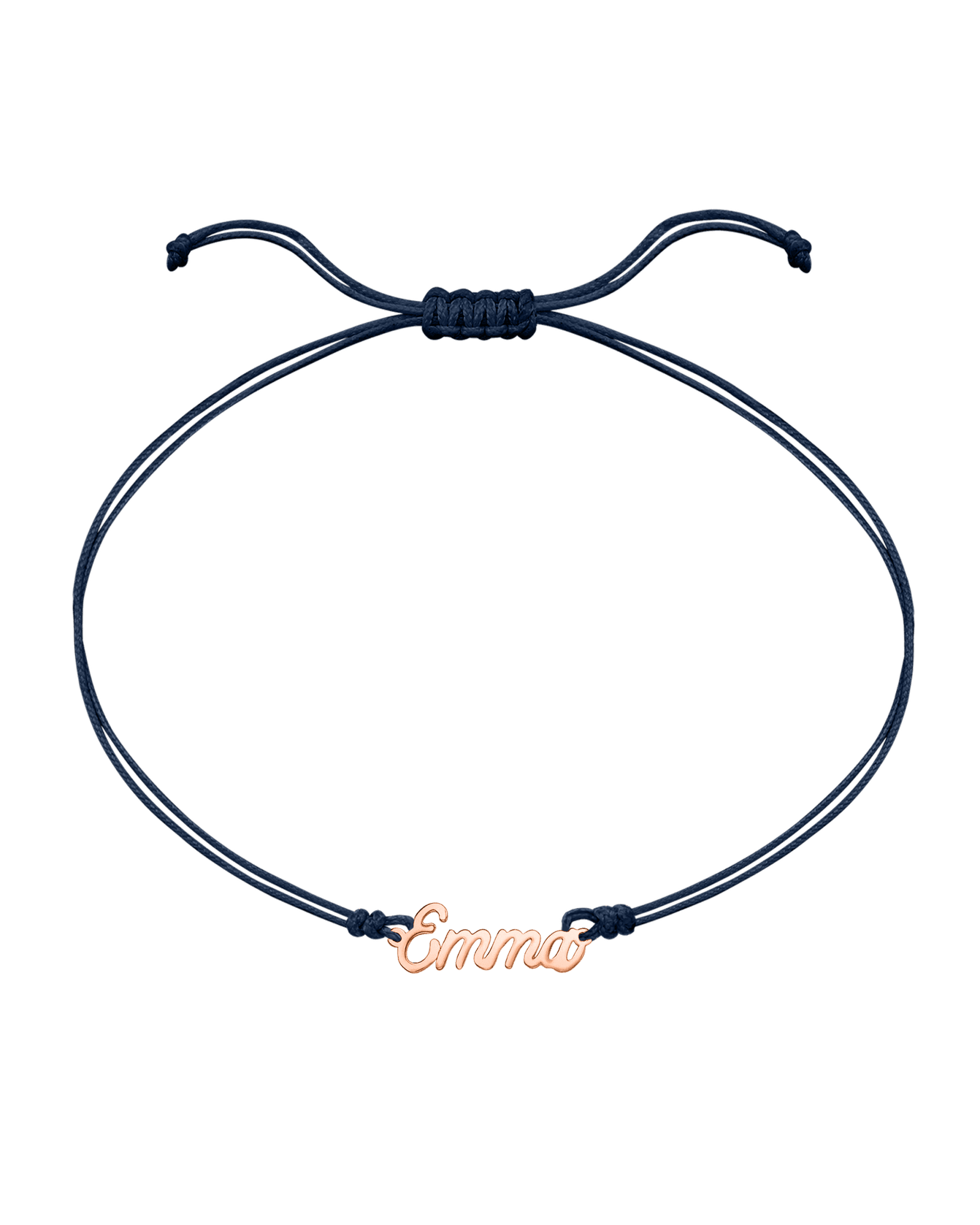 Le String of Love Prénom - Or Rose 14 carats Bracelets 14K Solid Gold Bleu Marine 1 