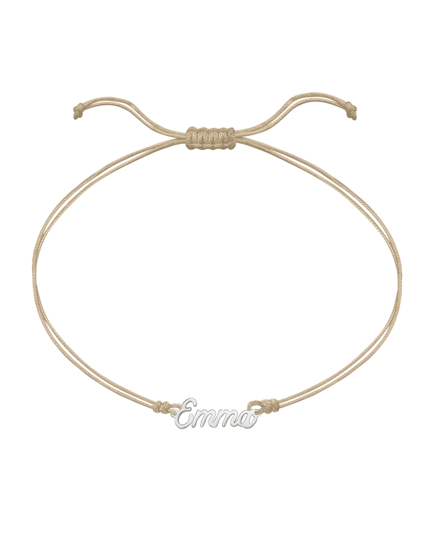 Le String of Love Prénom - Or Blanc 14 carats Bracelets 14K Solid Gold Sable 1 