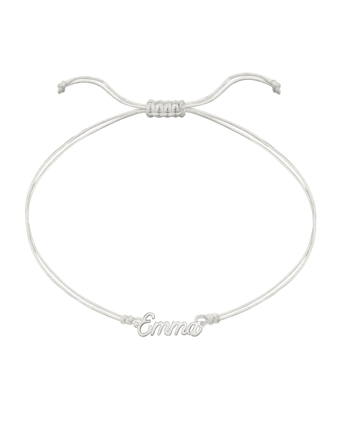 Le String of Love Prénom - Or Blanc 14 carats Bracelets 14K Solid Gold Perle 1 