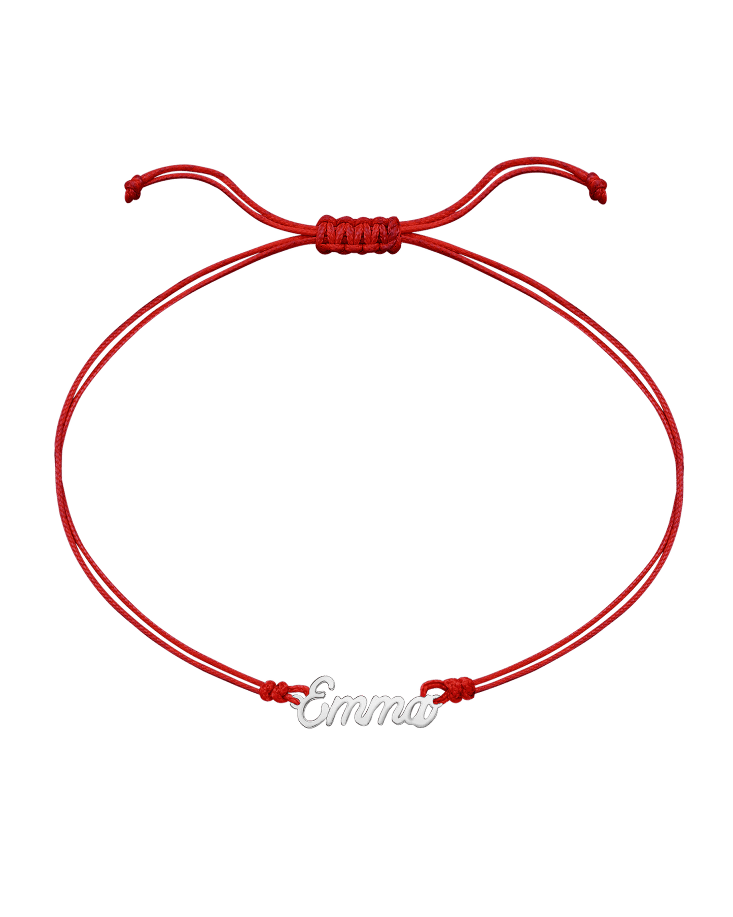 Le String of Love Prénom - Or Blanc 14 carats Bracelets 14K Solid Gold Rouge 1 