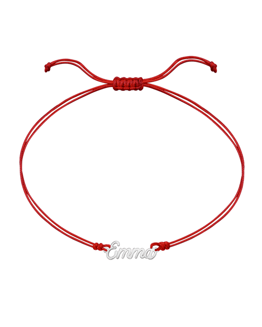 Le String of Love Prénom - Or Blanc 14 carats Bracelets 14K Solid Gold Rouge 1 