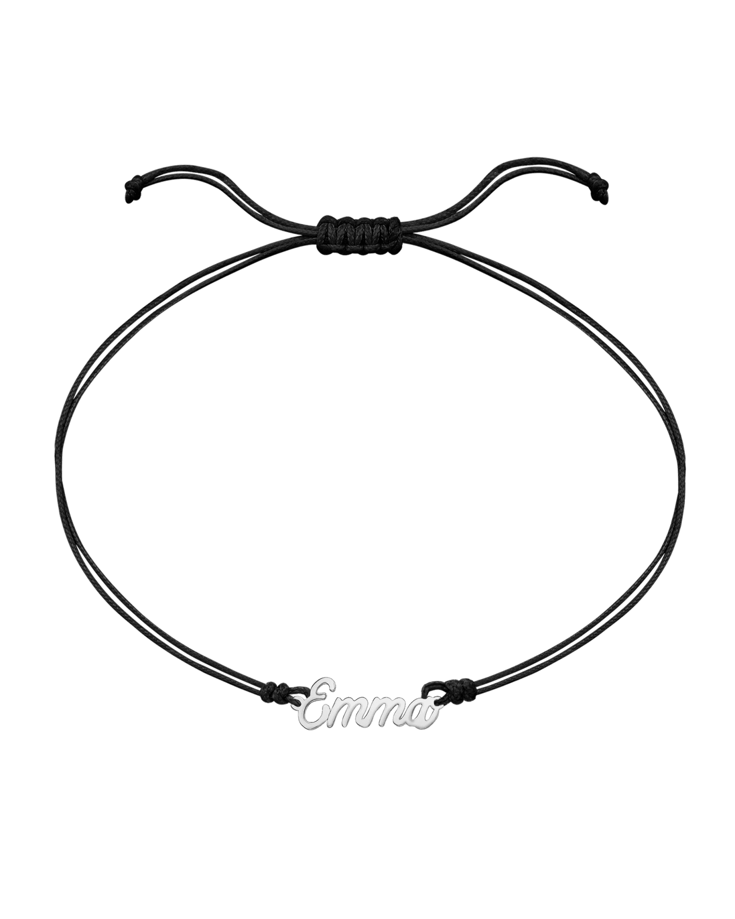 Le String of Love Prénom - Or Blanc 14 carats Bracelets 14K Solid Gold Noir 1 