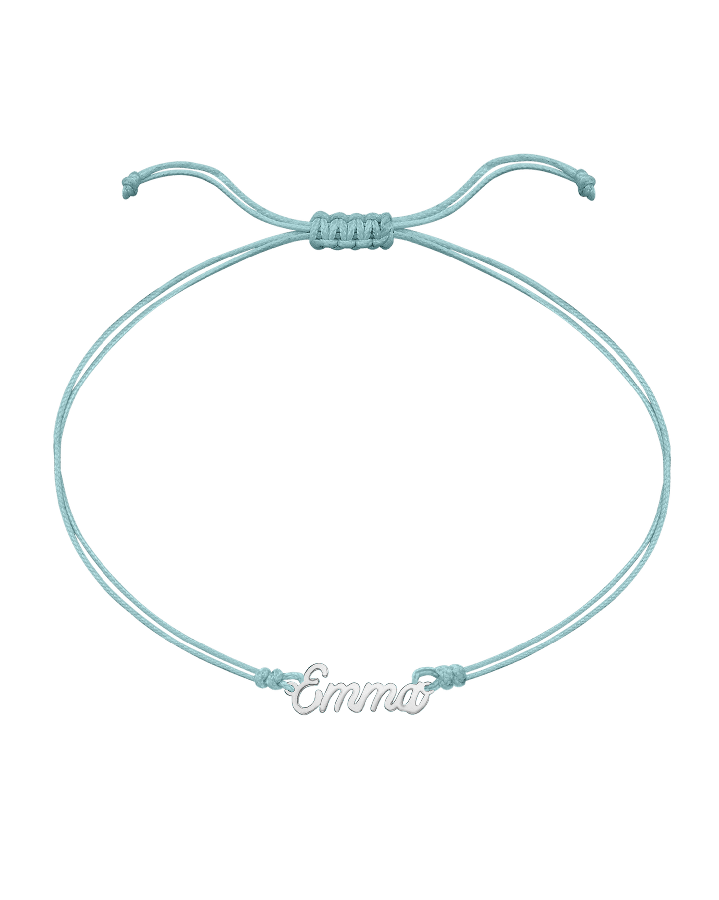 Le String of Love Prénom - Or Blanc 14 carats Bracelets 14K Solid Gold Turquoise 1 