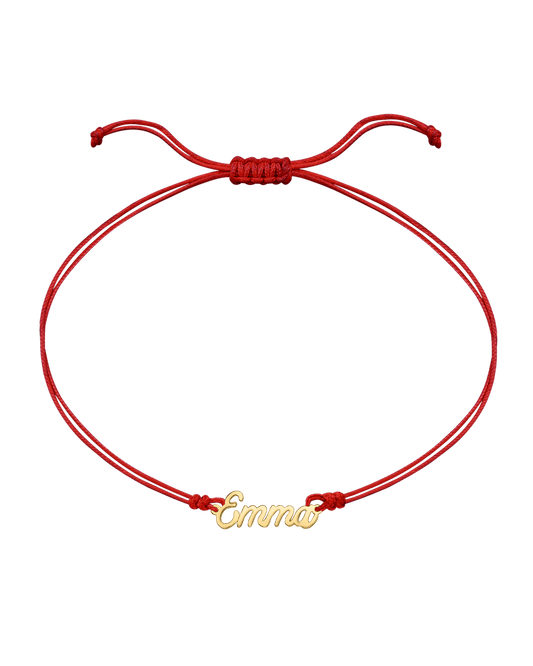 Le String of Love Prénom - Or Jaune 14 carats Bracelets 14K Solid Gold Rouge 1 