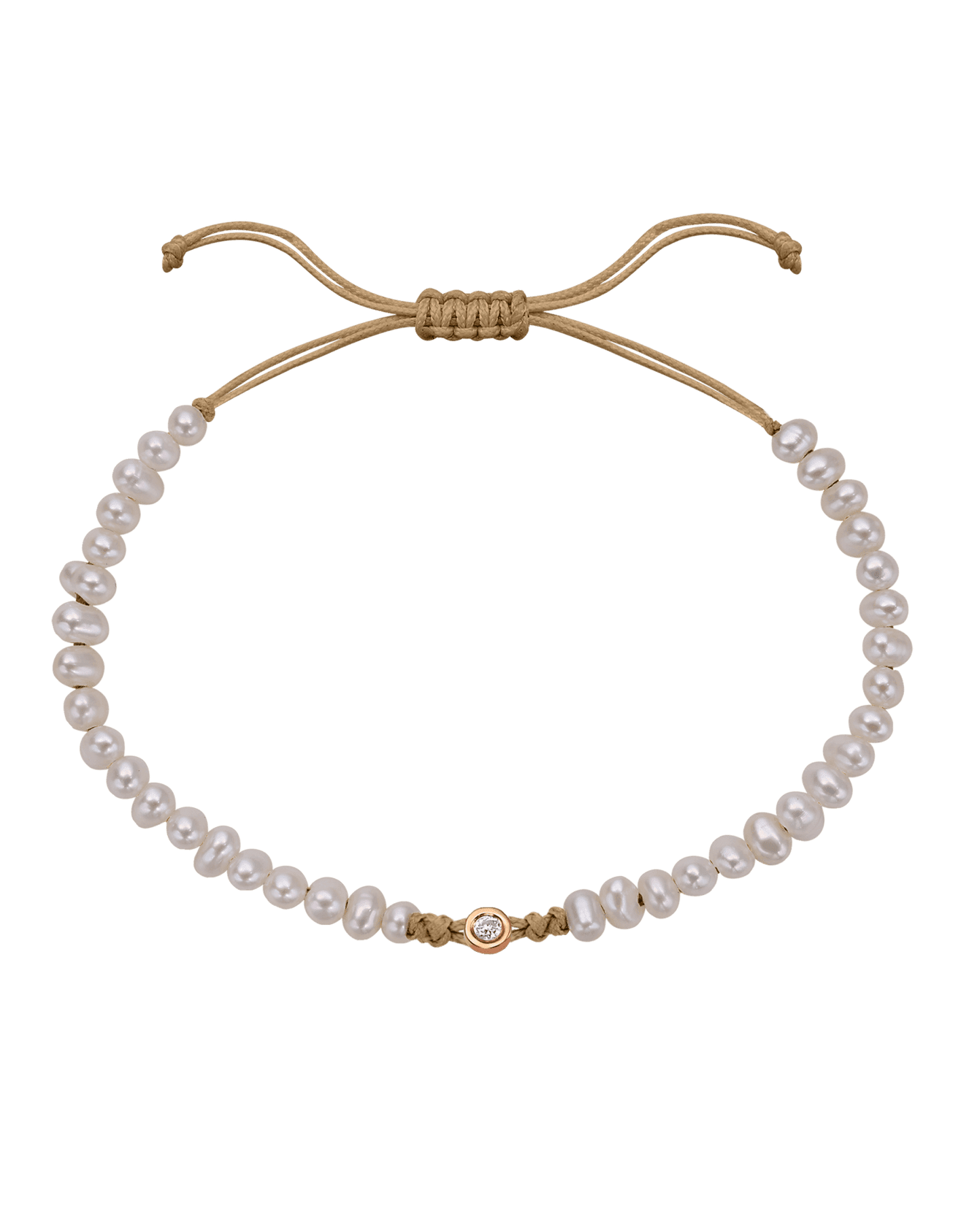 Le String of Love Perles Naturelles - Or Rose 14 carats Bracelets magal-dev Camel Small: 0.03 carats 