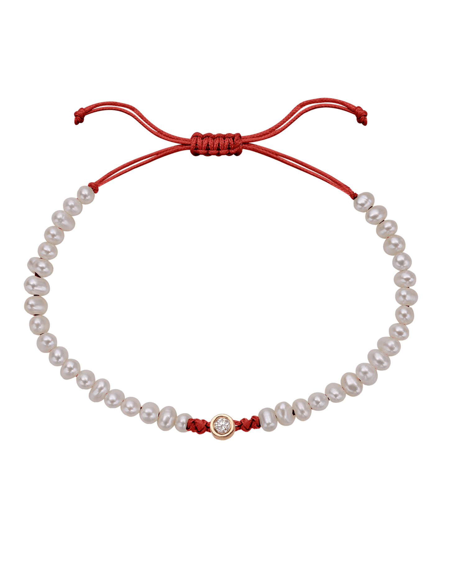 Le String of Love Perles Naturelles - Or Rose 14 carats Bracelets magal-dev Rouge Medium: 0.05 carats 