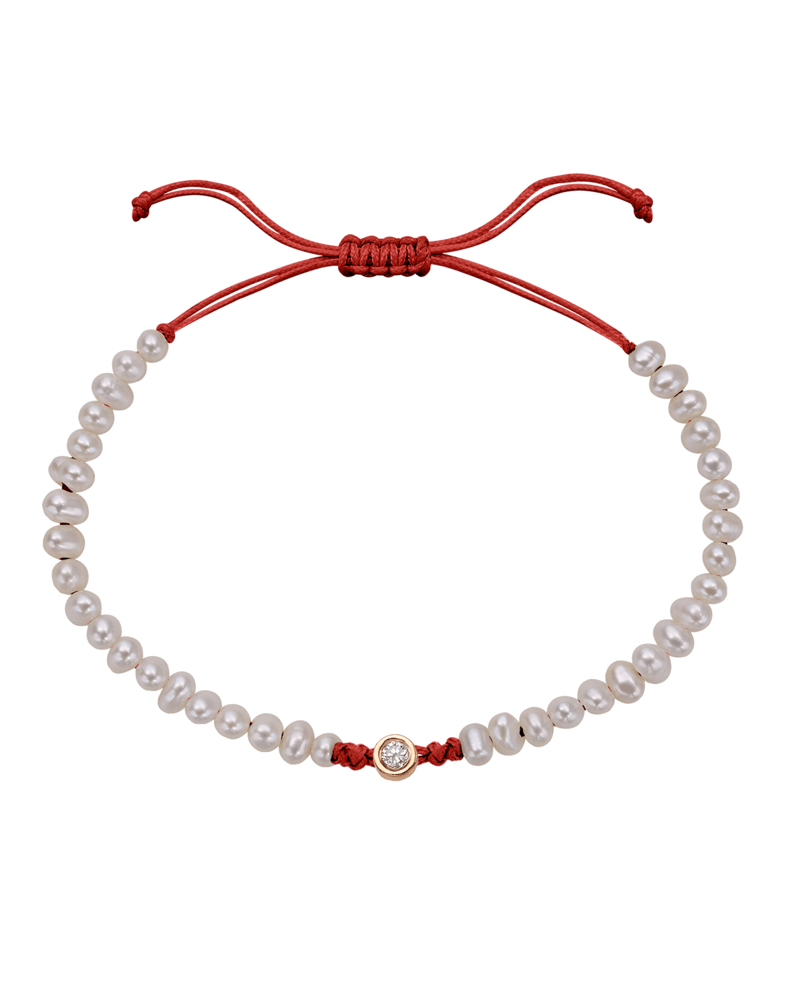 Le String of Love Perles Naturelles - Or Rose 14 carats Bracelets magal-dev Rouge Medium: 0.05 carats 