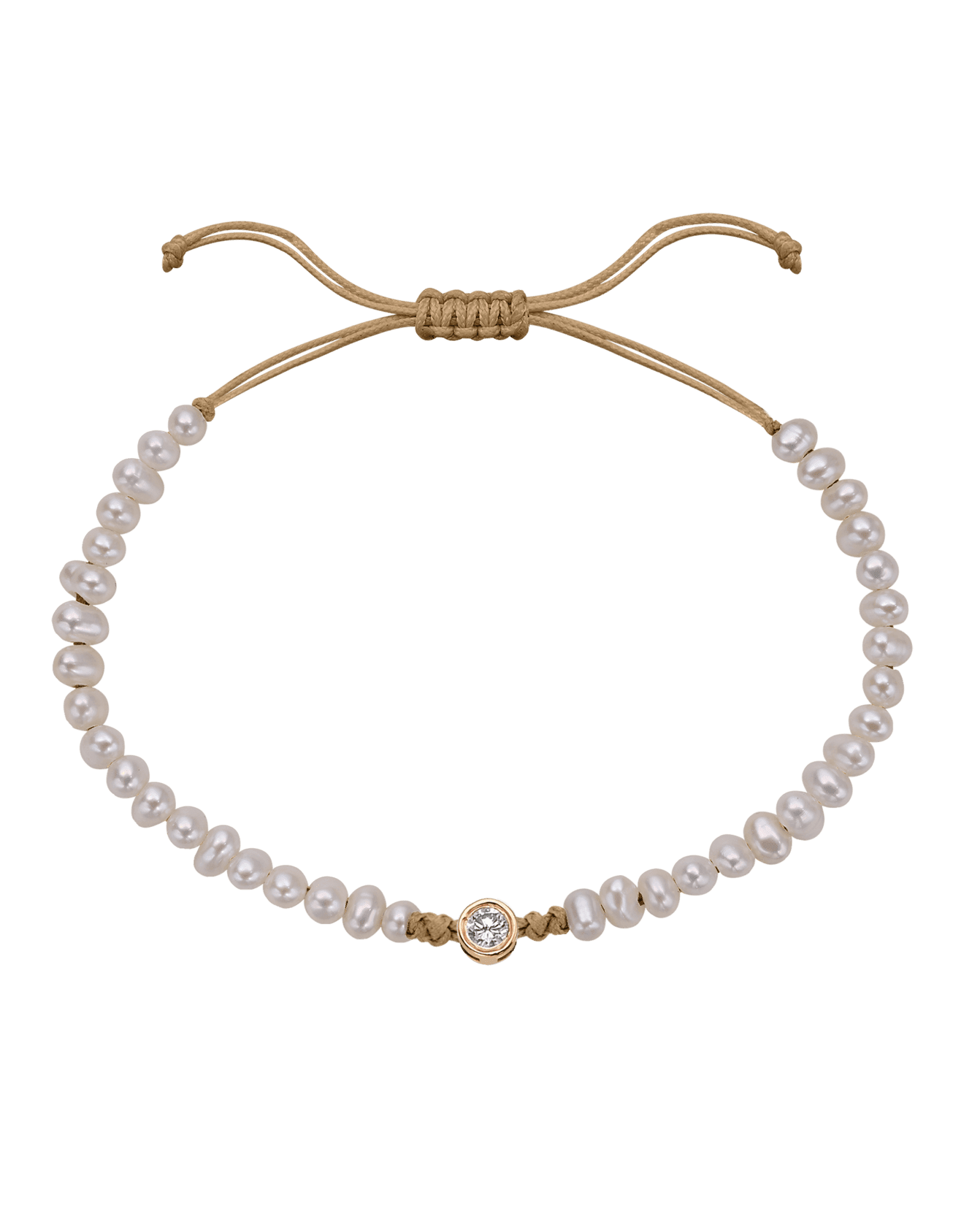 Le String of Love Perles Naturelles - Or Rose 14 carats Bracelets magal-dev Camel Large: 0.10 carats 