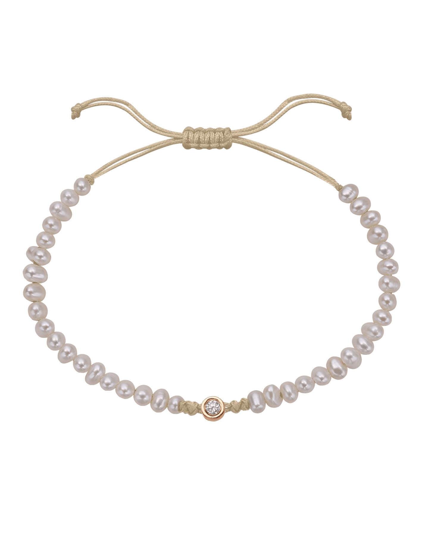 Le String of Love Perles Naturelles - Or Rose 14 carats Bracelets magal-dev Beige Medium: 0.05 carats 