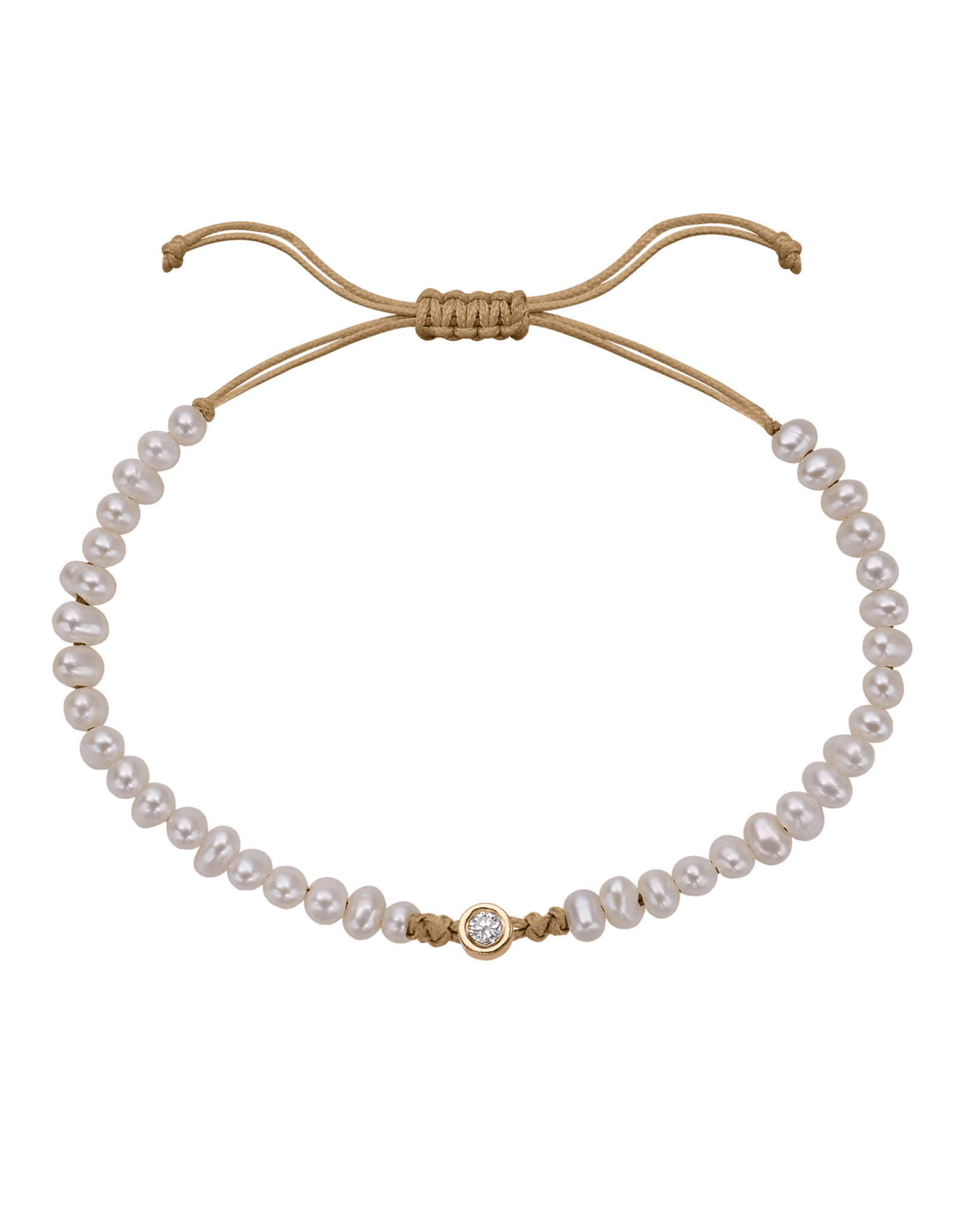 Le String of Love Perles Naturelles - Or Rose 14 carats Bracelets magal-dev Camel Medium: 0.05 carats 