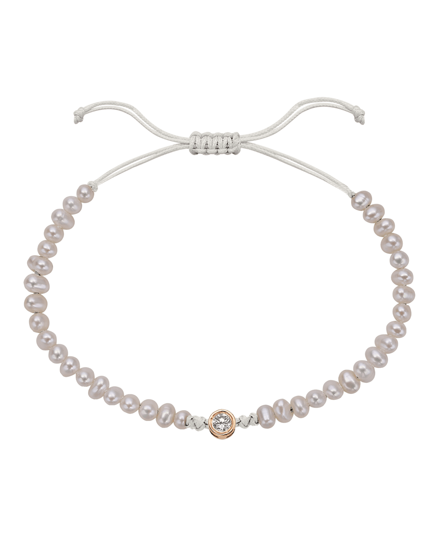 Le String of Love Perles Naturelles - Or Rose 14 carats Bracelets magal-dev Perle Large: 0.10 carats 