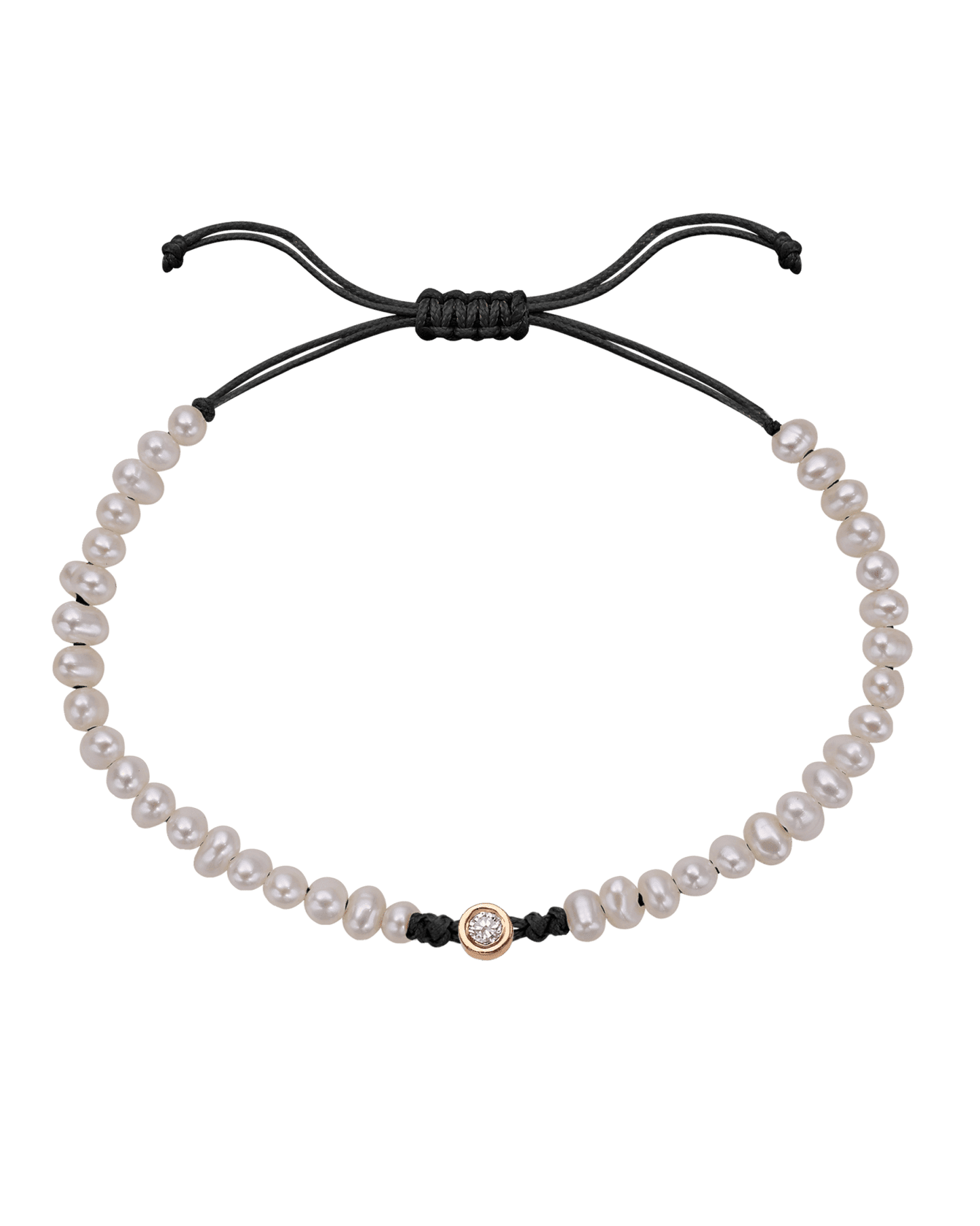 Le String of Love Perles Naturelles - Or Rose 14 carats Bracelets magal-dev Noir Medium: 0.05 carats 