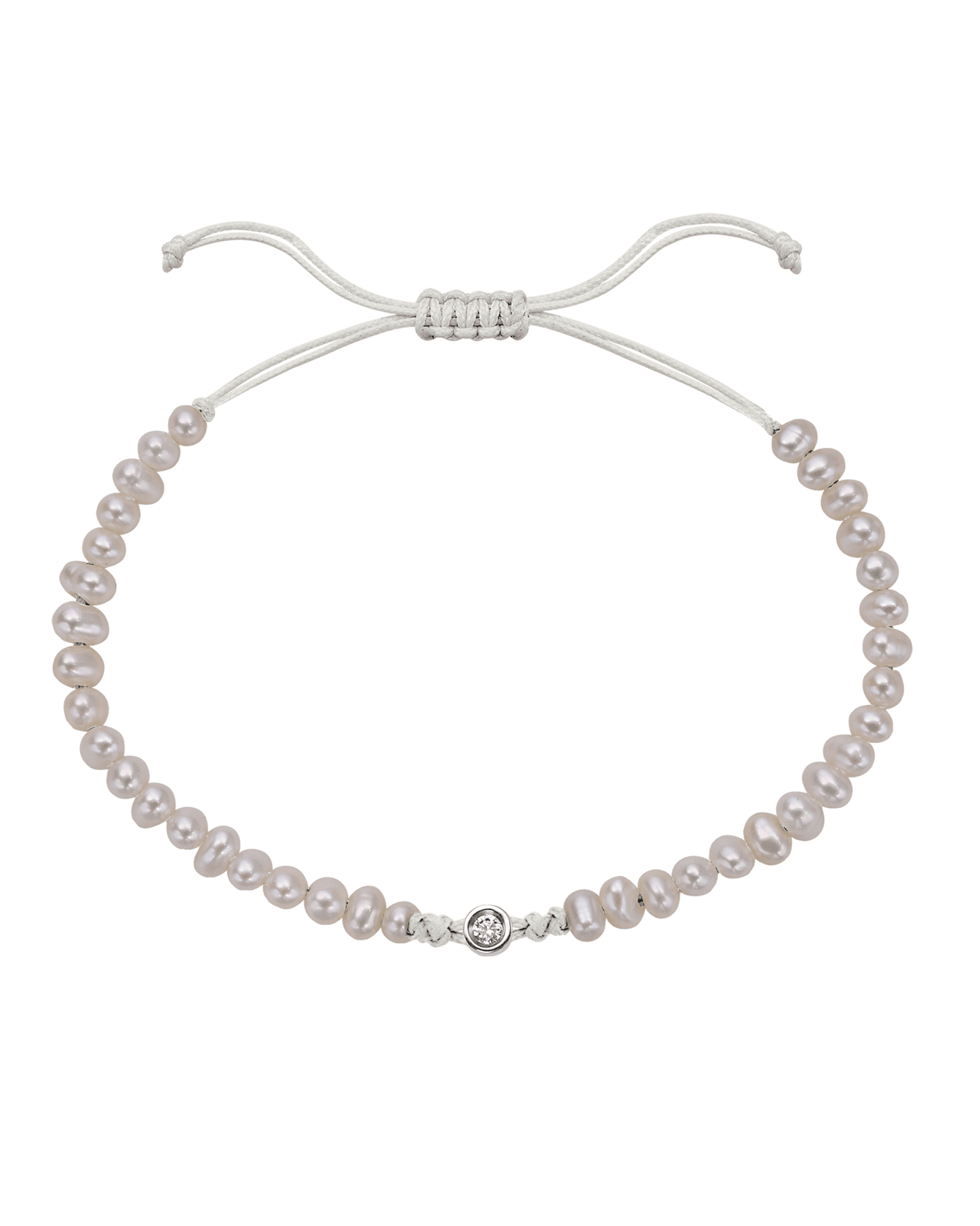 Le String of Love Perles Naturelles - Or Blanc 14 carats Bracelet magal-dev Perle Medium: 0.05 carats 