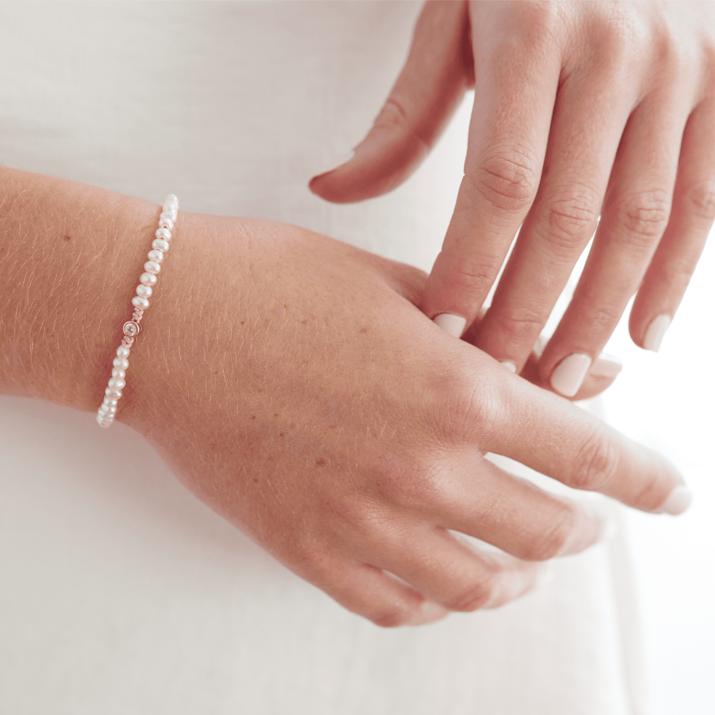 Le String of Love Perles Naturelles - Or Blanc 14 carats Bracelet magal-dev 