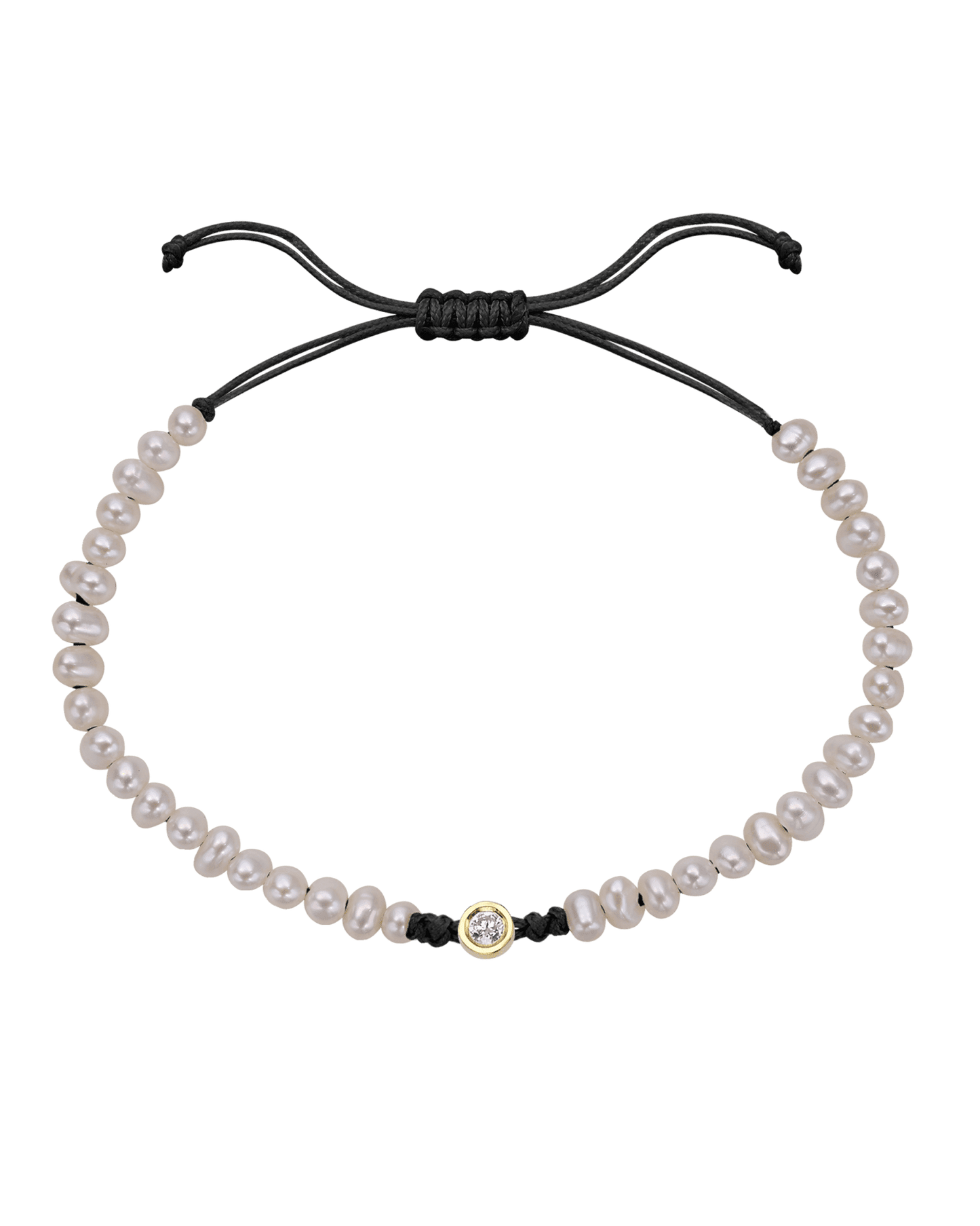 Le String of Love Perles Naturelles - Or Jaune 14 carats Bracelets magal-dev Noir Medium: 0.05 carats 