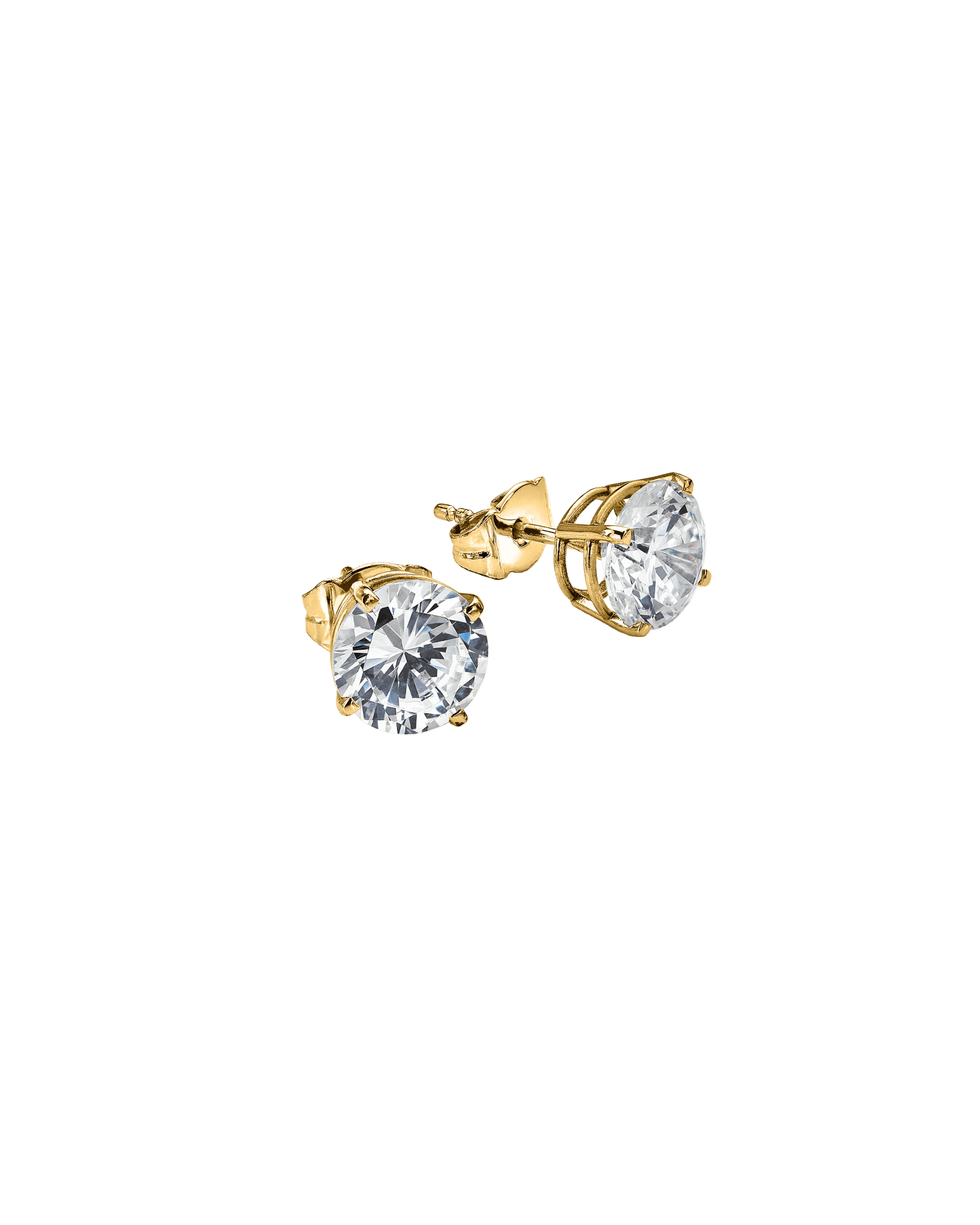 Boucles D'oreilles Solitaires CZ - Or Jaune Plaqué 18 carats Earrings magal-dev 