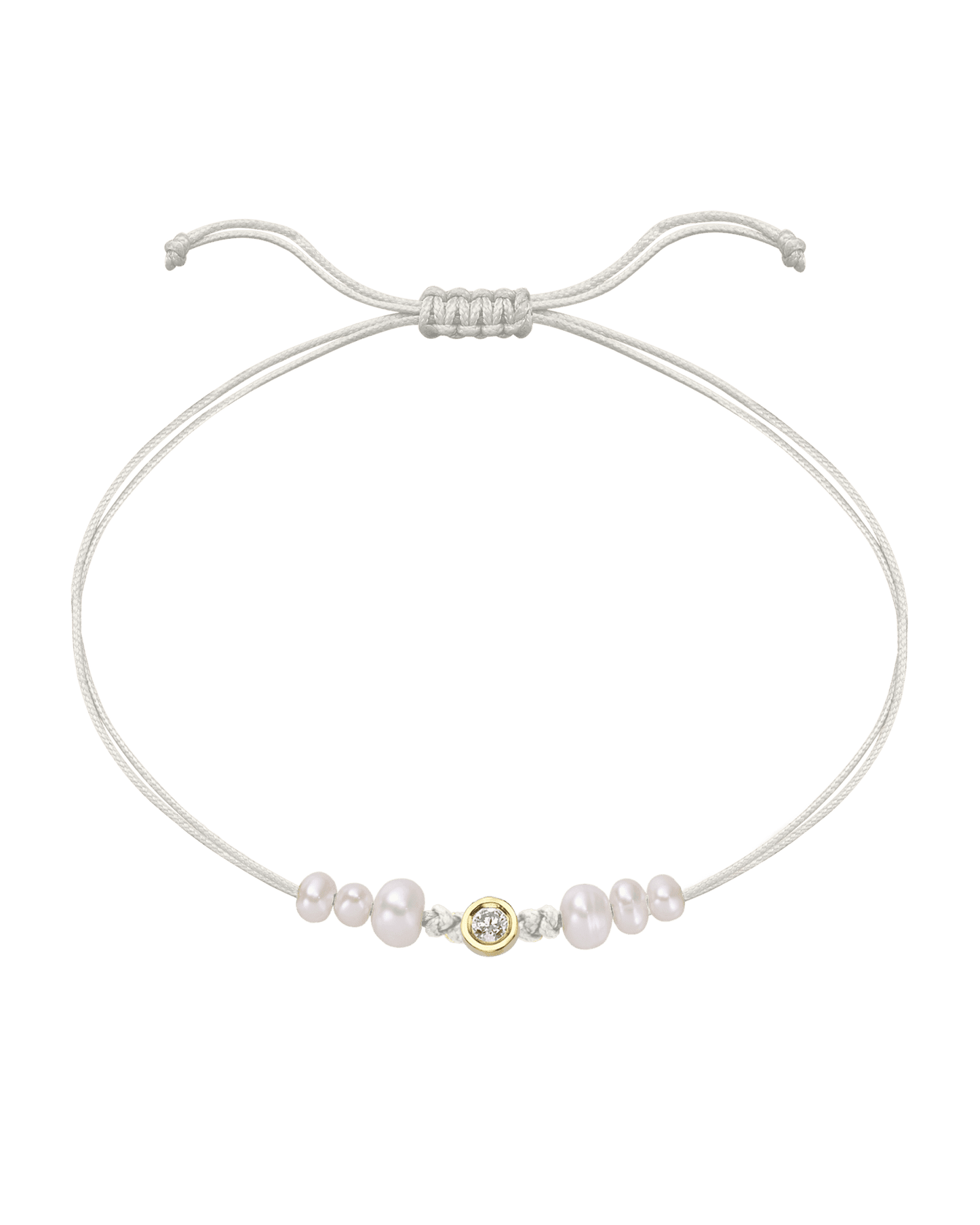 Le String of Love 6 Perles Naturelles - Or Jaune 14 carats Bracelet 14K Solid Gold Perle Medium: 0.05 carats 