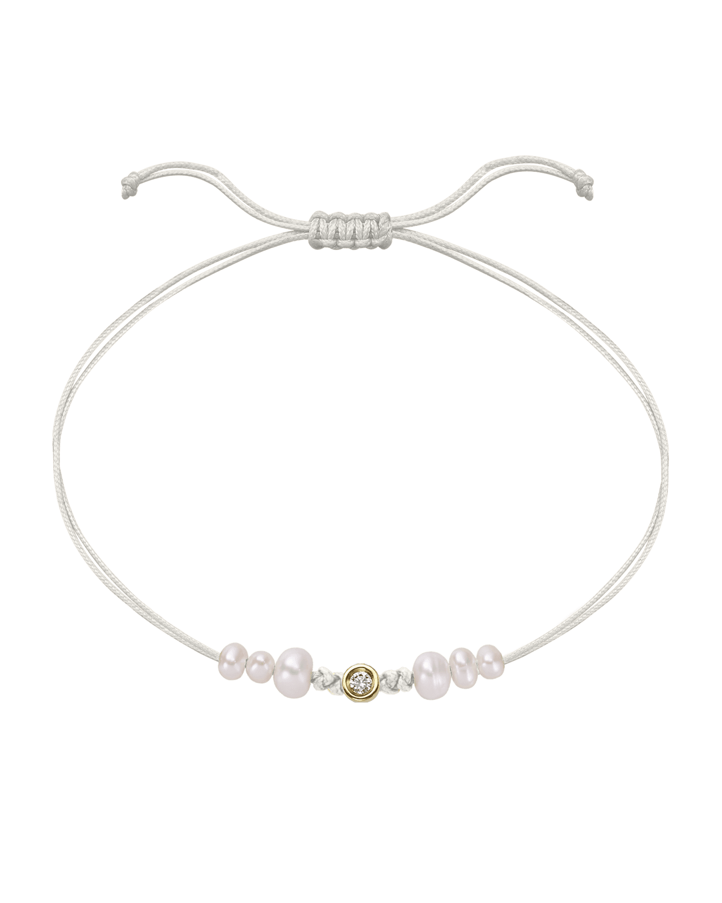 Le String of Love 6 Perles Naturelles - Or Jaune 14 carats Bracelet 14K Solid Gold Perle Small: 0.03 carats 