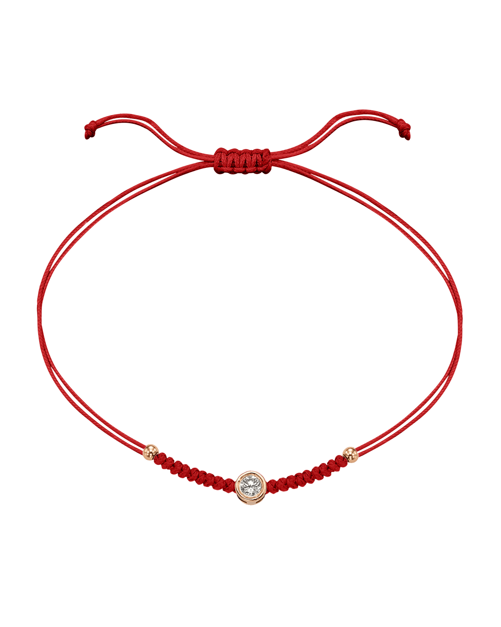 Le String of Love Boules D'or - Or Rose 14 carats Bracelet 14K Solid Gold Rouge Large: 0.10 carats 