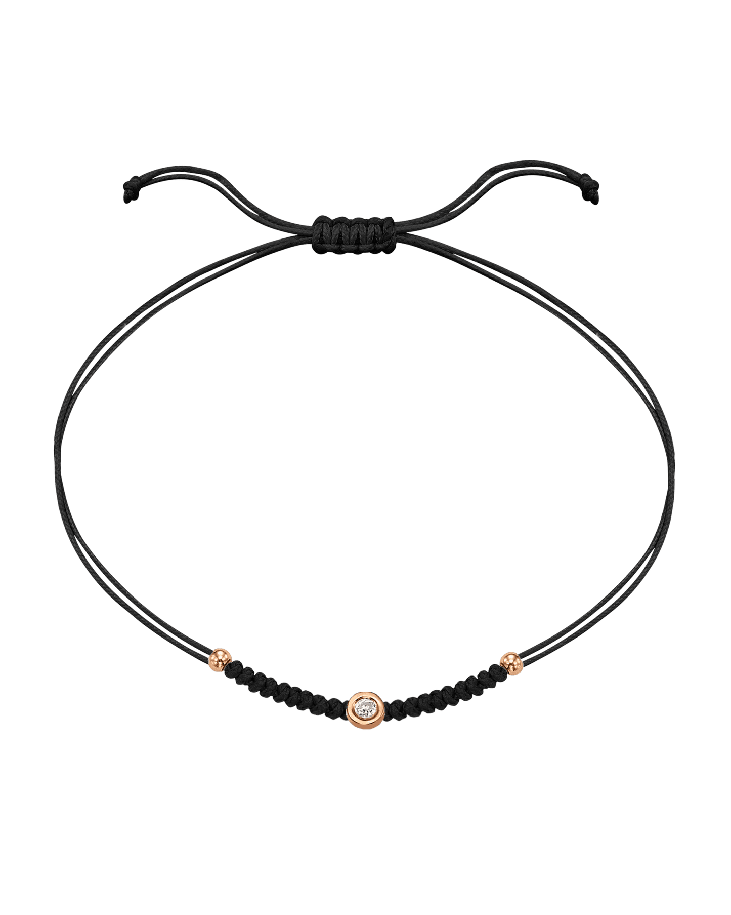 Le String of Love Boules D'or - Or Rose 14 carats Bracelet 14K Solid Gold Noir Small: 0.03 carats 