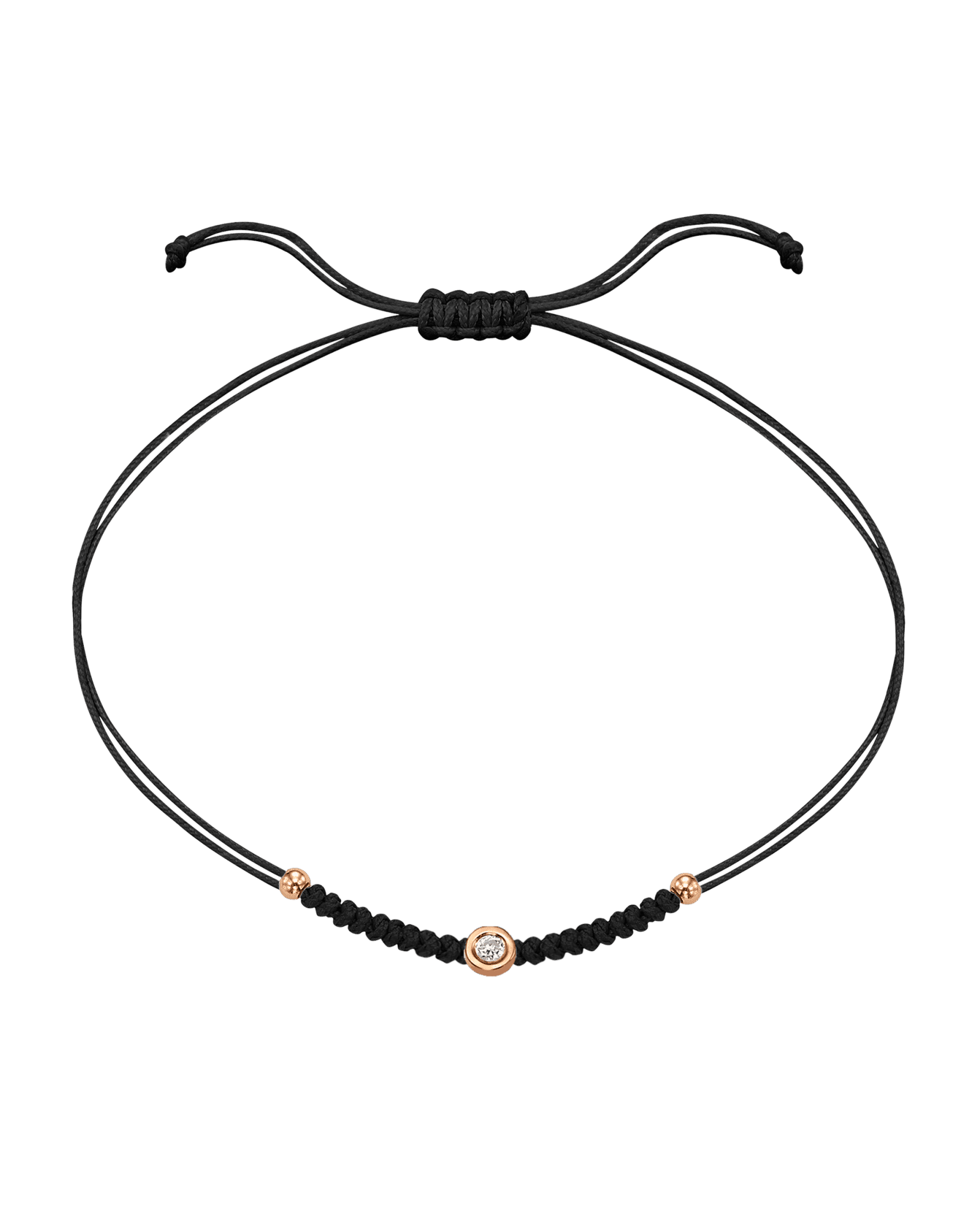 Le String of Love Boules D'or - Or Rose 14 carats Bracelet 14K Solid Gold Noir Small: 0.03 carats 