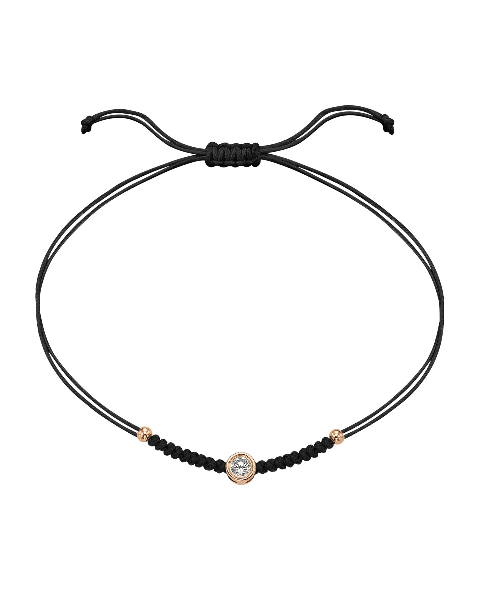 Le String of Love Boules D'or - Or Rose 14 carats Bracelet 14K Solid Gold Noir Large: 0.10 carats 