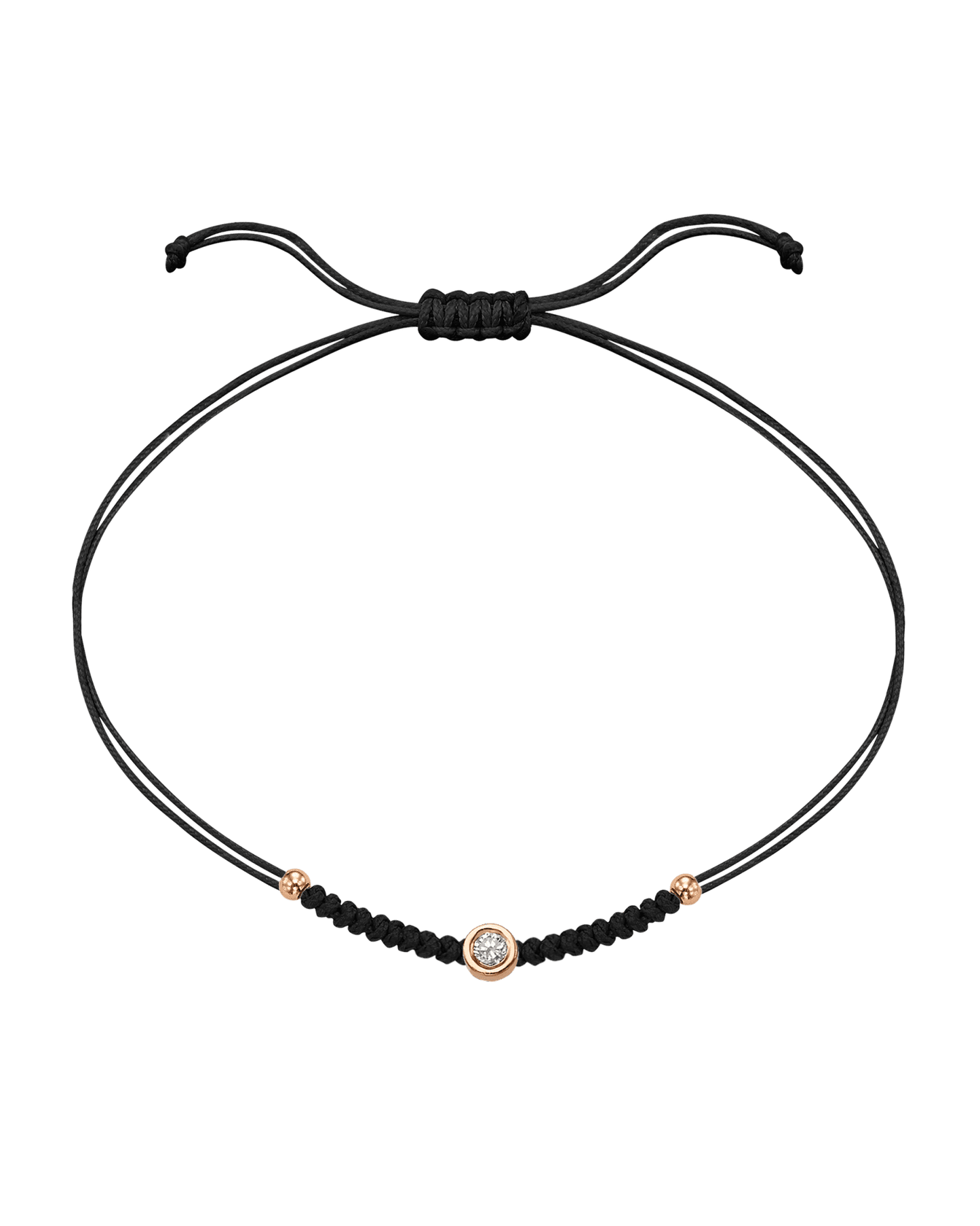 Le String of Love Boules D'or - Or Rose 14 carats Bracelet 14K Solid Gold Noir Medium: 0.05 carats 