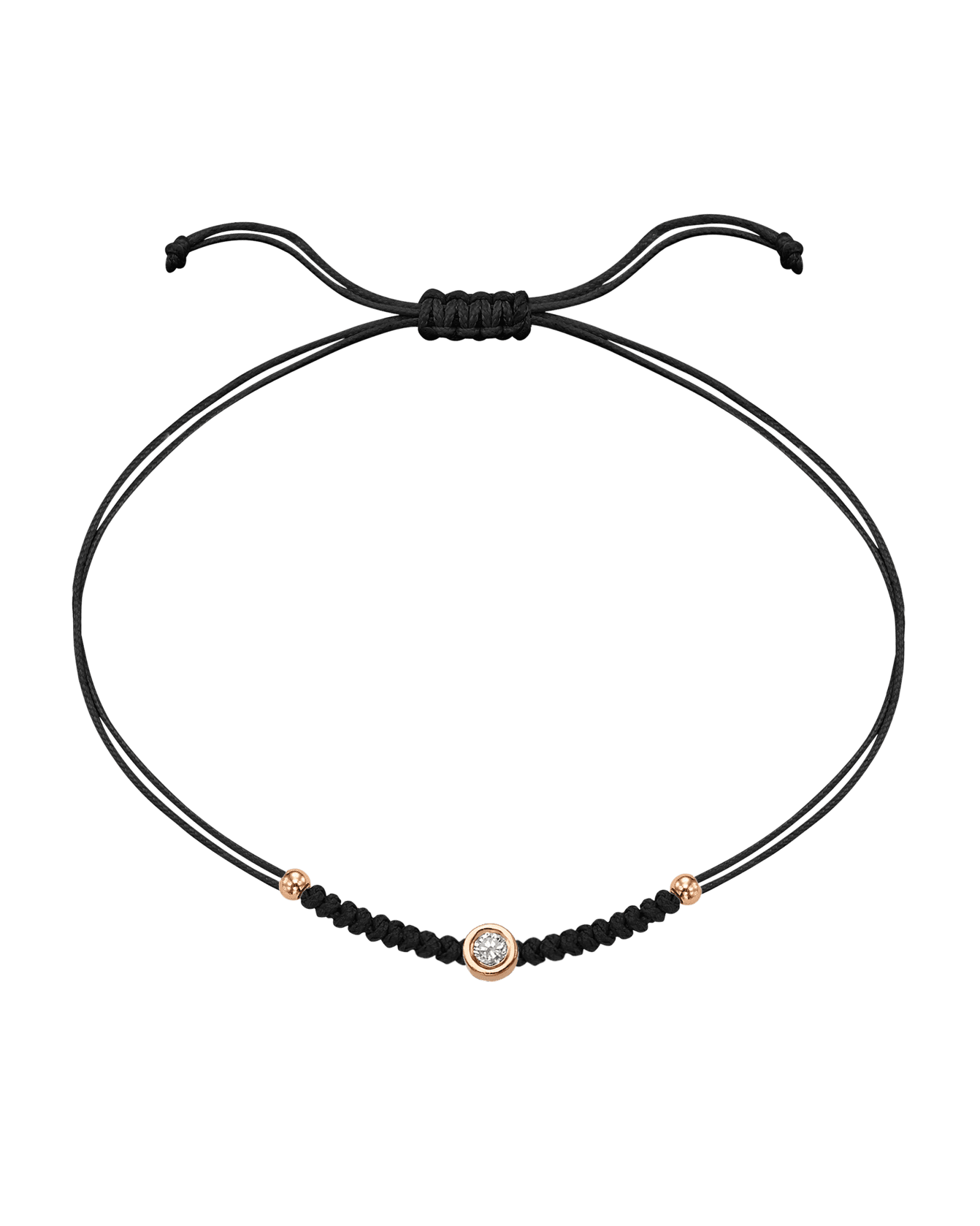 Le String of Love Boules D'or - Or Rose 14 carats Bracelet 14K Solid Gold Noir Medium: 0.05 carats 