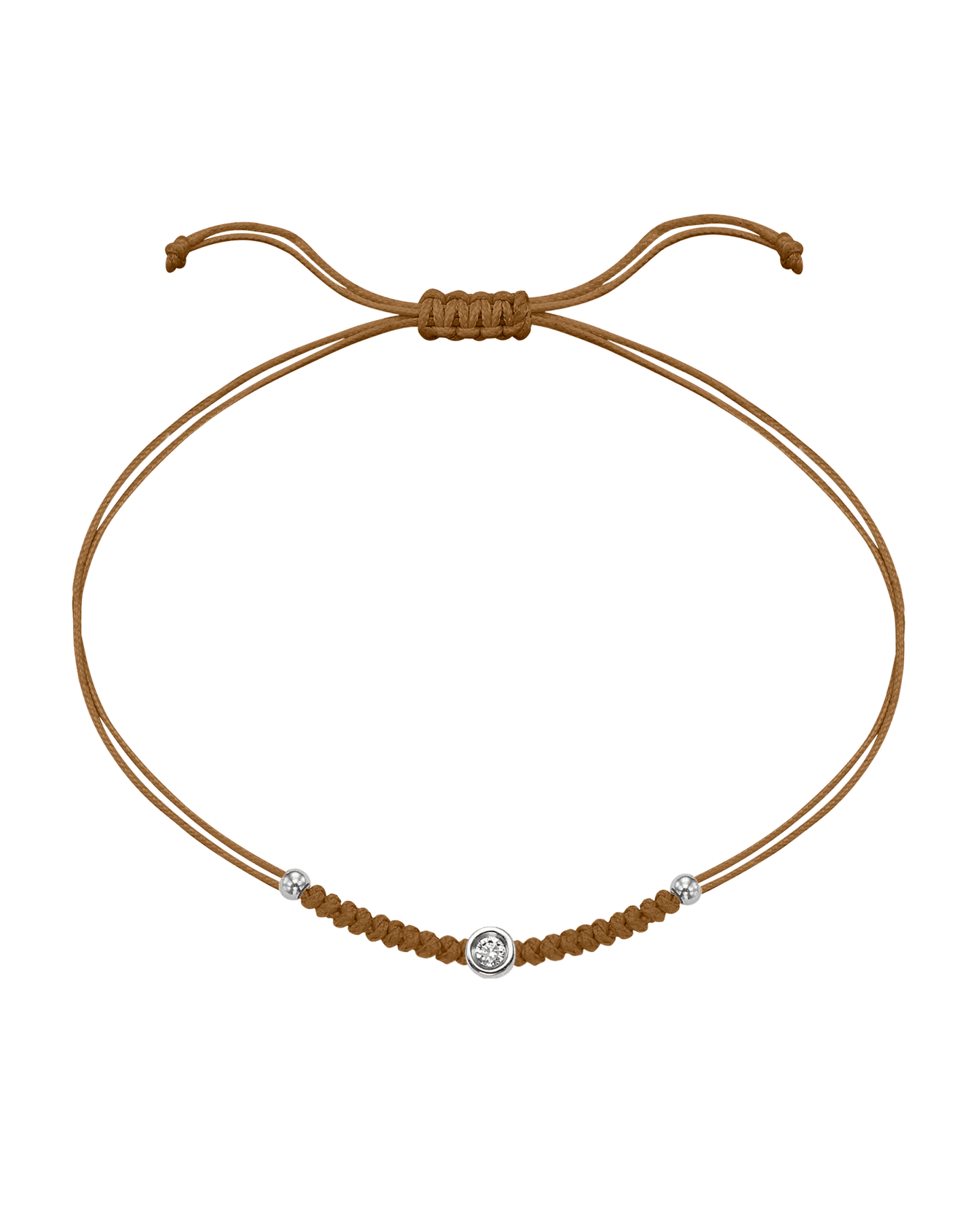 Le String of Love Boules D'or - Or Blanc 14 carats Bracelet 14K Solid Gold Camel Small: 0.03 carats 