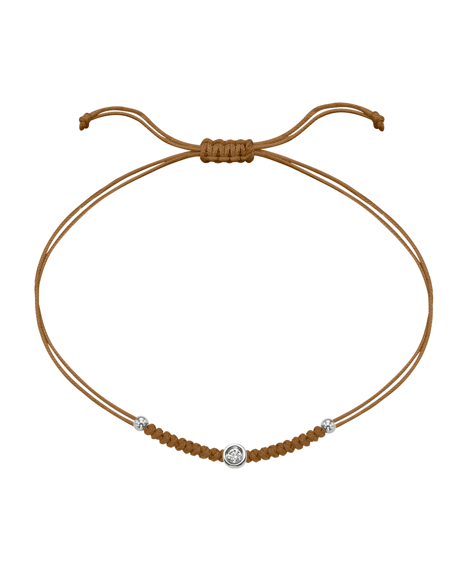 Le String of Love Boules D'or - Or Blanc 14 carats Bracelet 14K Solid Gold Camel Small: 0.03 carats 