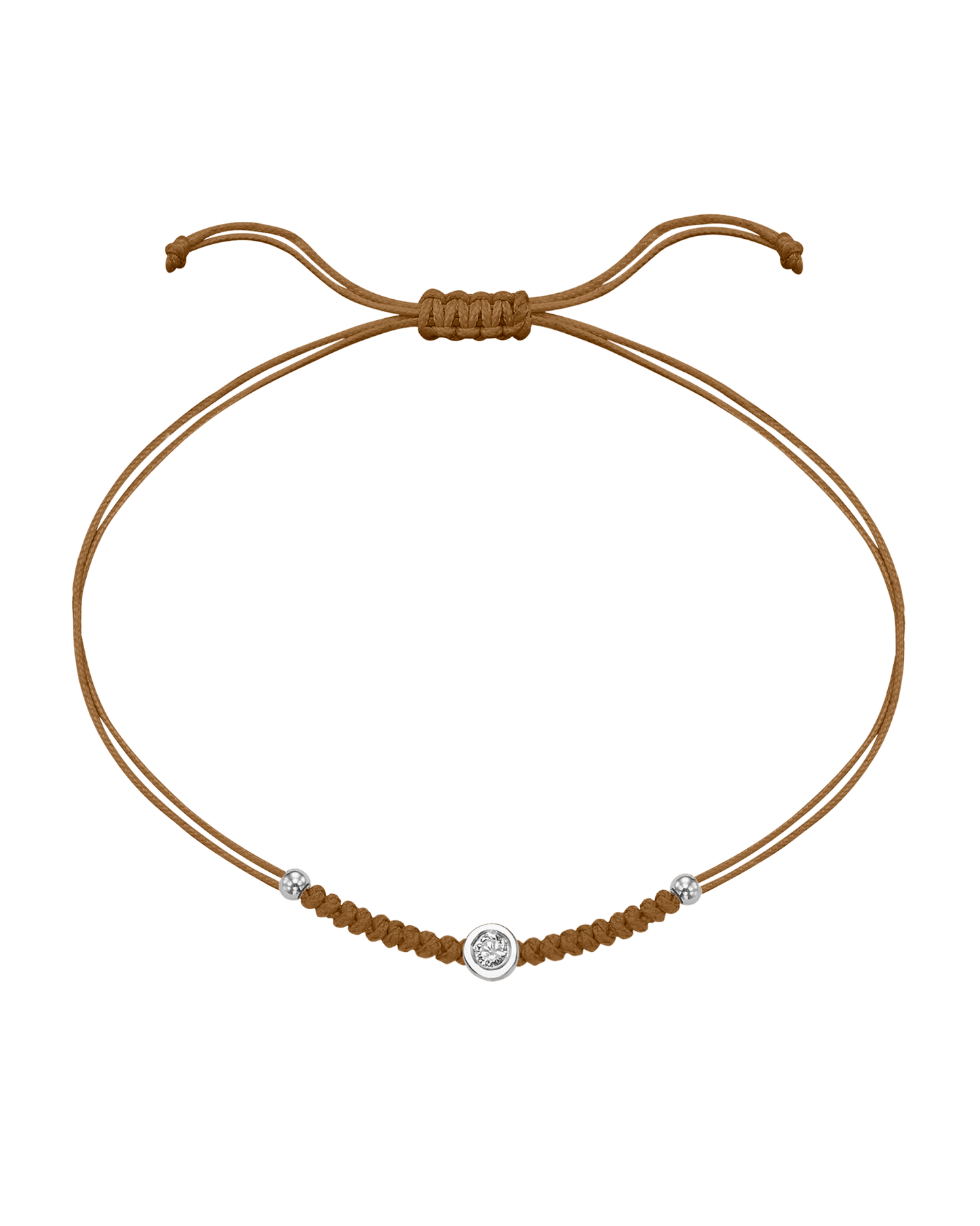 Le String of Love Boules D'or - Or Blanc 14 carats Bracelet 14K Solid Gold Camel Medium: 0.05 carats 