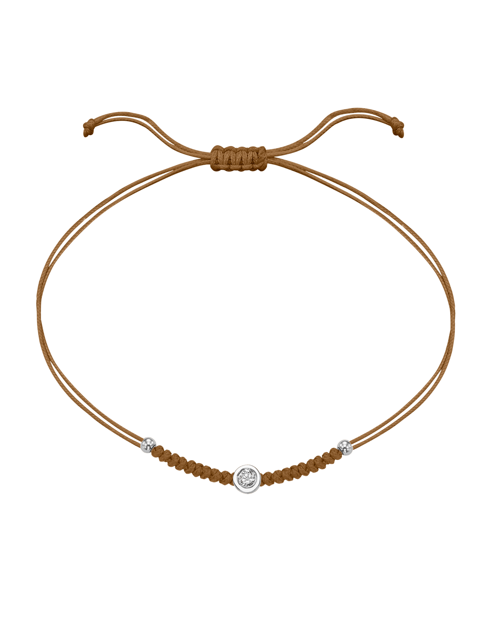 Le String of Love Boules D'or - Or Blanc 14 carats Bracelet 14K Solid Gold Camel Medium: 0.05 carats 