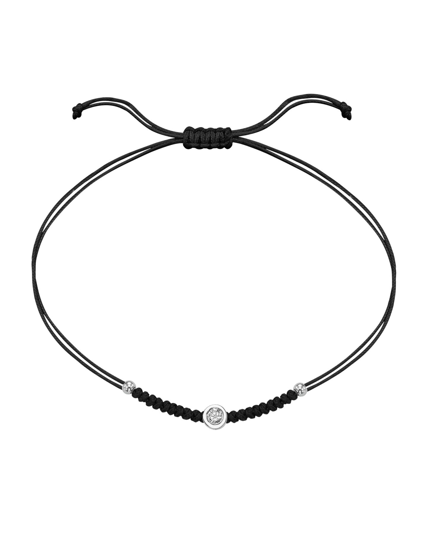 Le String of Love Boules D'or - Or Blanc 14 carats Bracelet 14K Solid Gold Noir Medium: 0.05 carats 