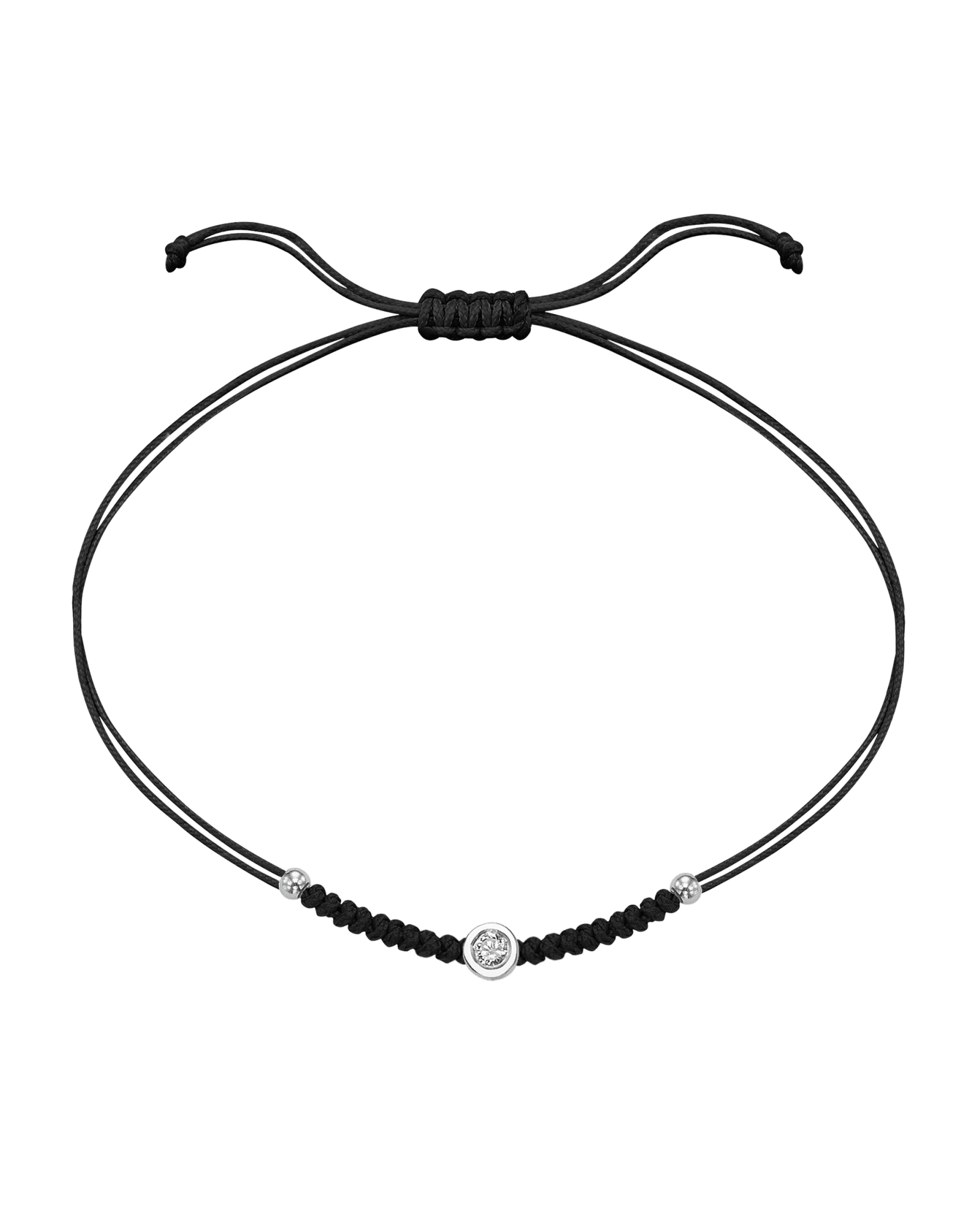 Le String of Love Boules D'or - Or Blanc 14 carats Bracelet 14K Solid Gold Noir Medium: 0.05 carats 