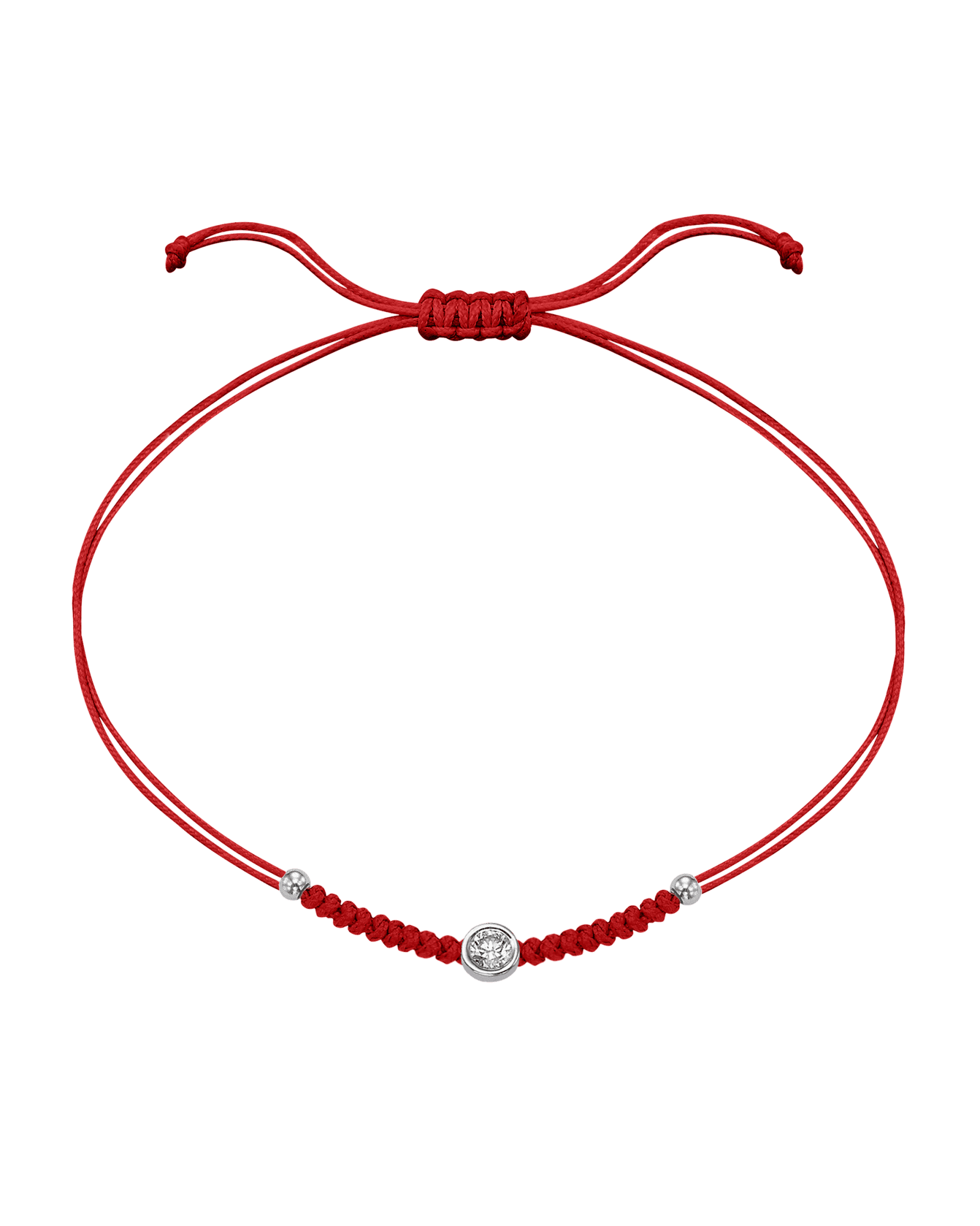 Le String of Love Boules D'or - Or Blanc 14 carats Bracelet 14K Solid Gold Rouge Large: 0.10 carats 