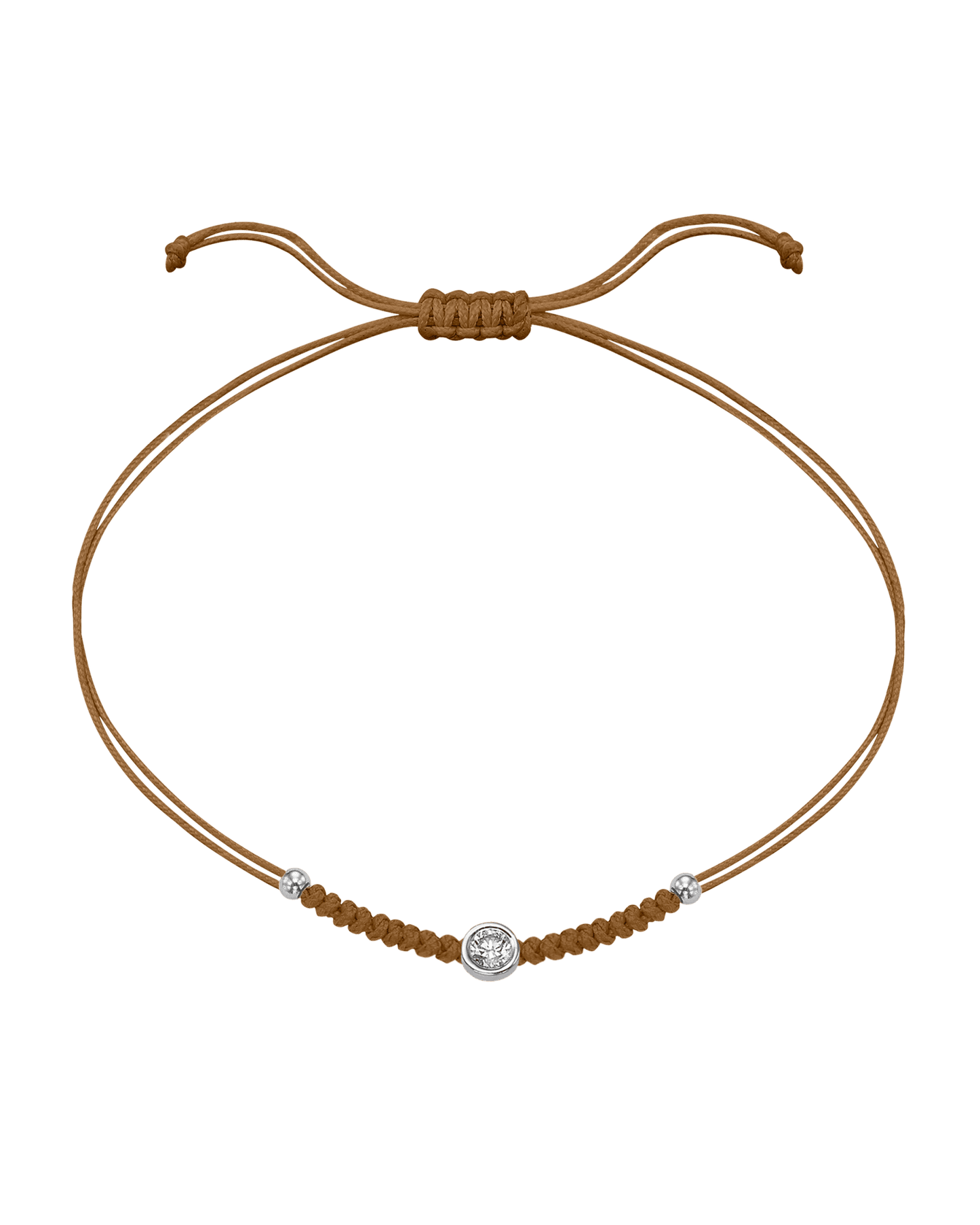 Le String of Love Boules D'or - Or Blanc 14 carats Bracelet 14K Solid Gold Camel Large: 0.10 carats 